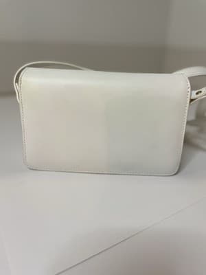 Frame Le Signature Mini Compact Leather Crossbody Bag - White - Made In Italy - Thumbnail 4