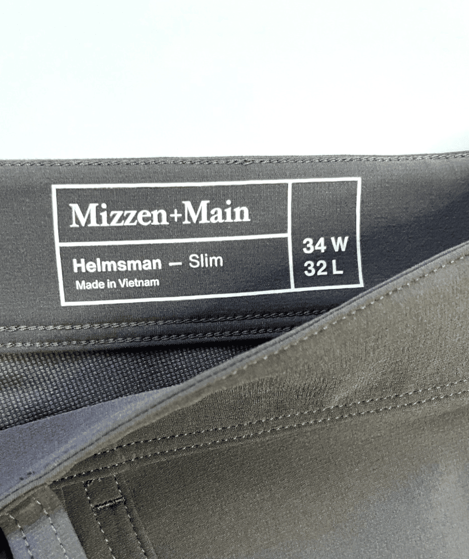 Mizzen Main Men’s 34x32 Helmsman Slim Straight Performance Pants Charcoal Solid - Thumbnail 5