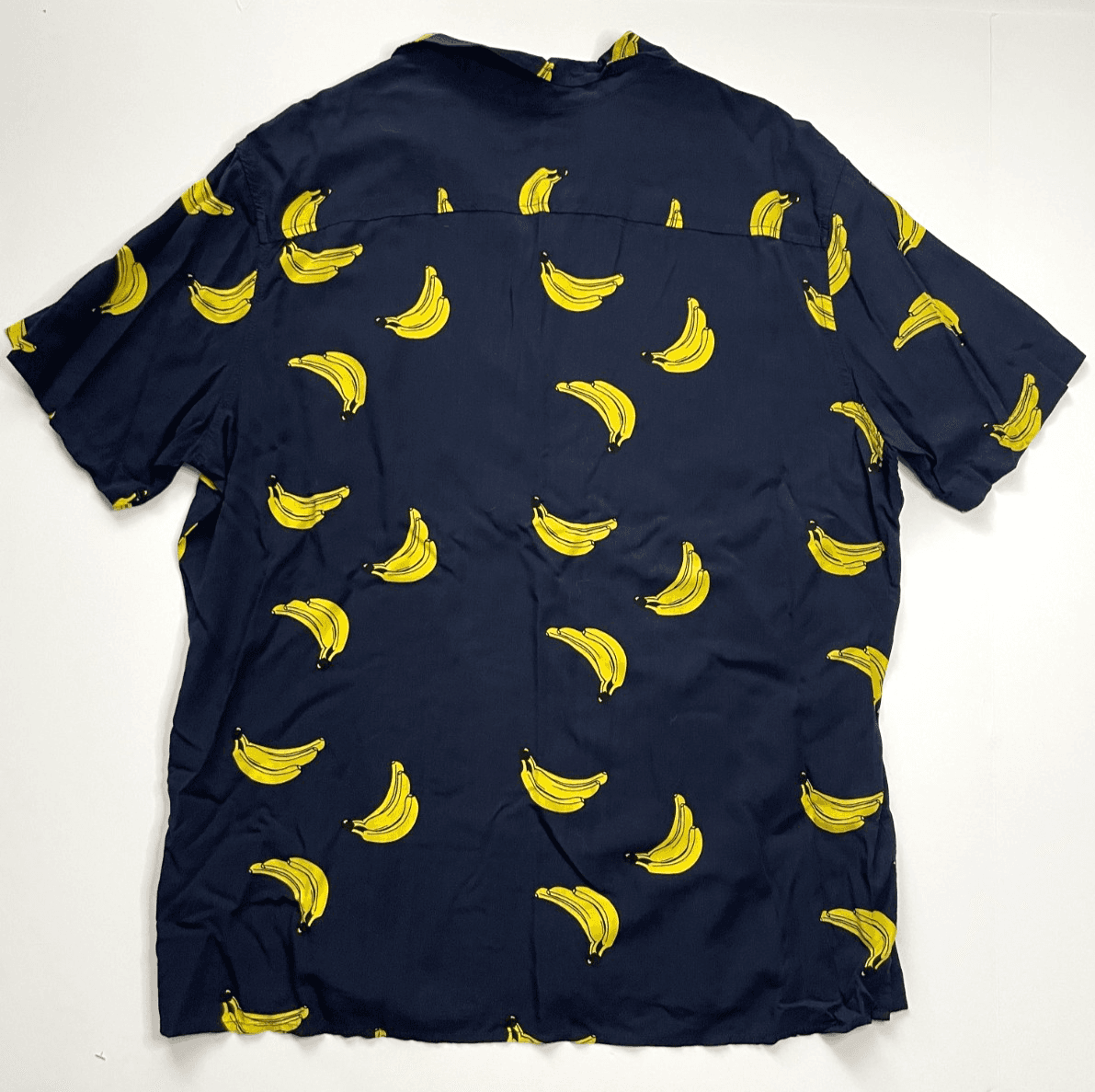 Men Casual Short Sleeve Button-Down Navy Banana Print Size Large - Goodfellow Co - Thumbnail 5