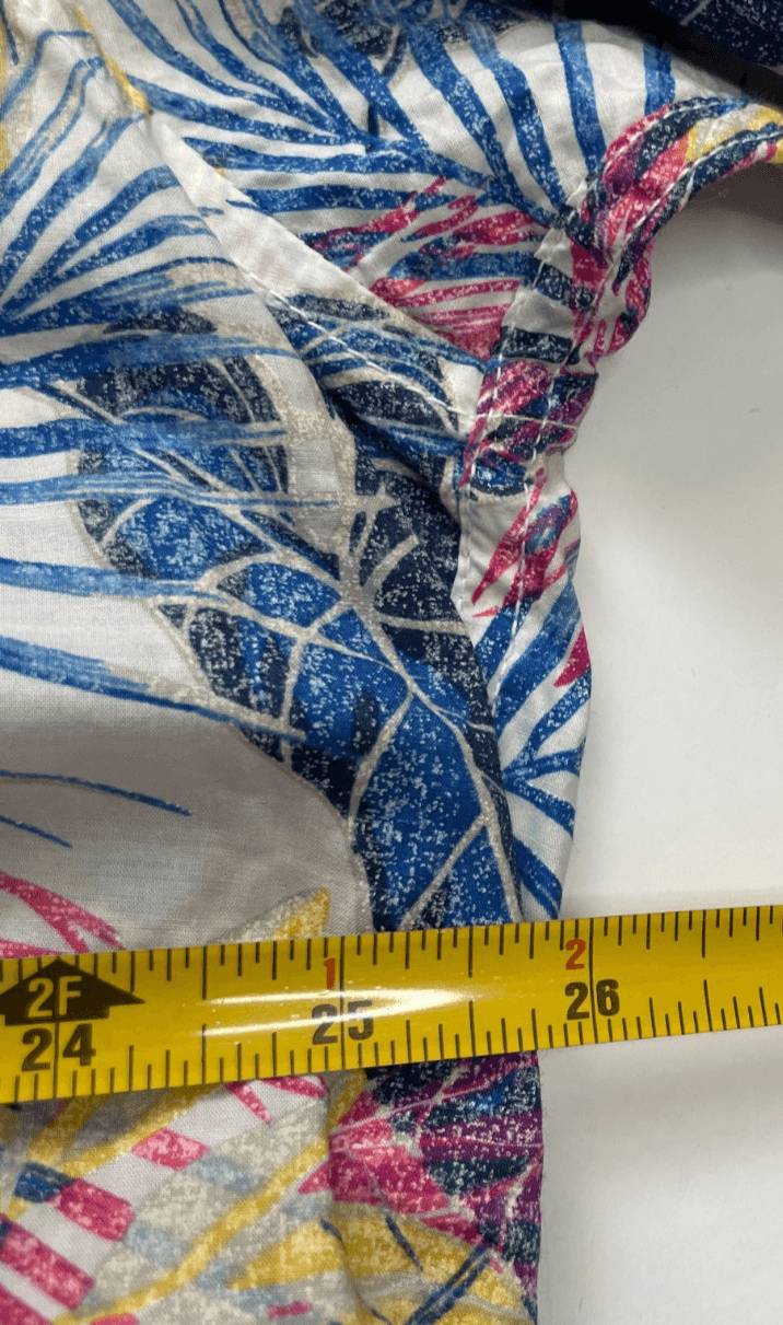 Tommy Bahama Hawaiian Short Sleeve Button-Down Shirt White/Navy Print Mens Large - Thumbnail 5