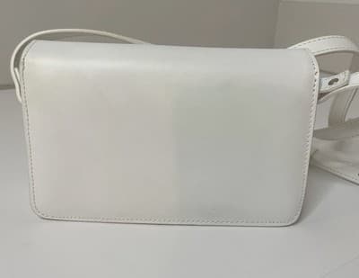 Frame Le Signature Mini Compact Leather Crossbody Bag - White - Made In Italy - Thumbnail 2