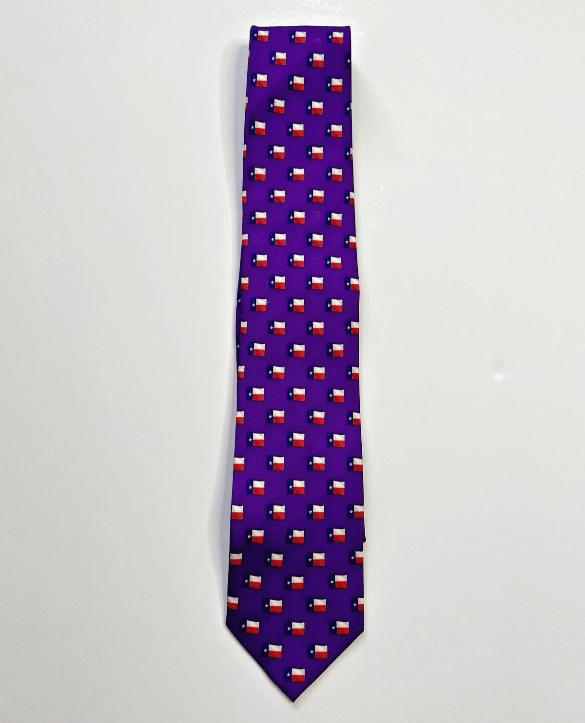 Volunteer Traditions Men's Neck Tie 100% Silk Texas Flag Purple Print (60") - Thumbnail 2