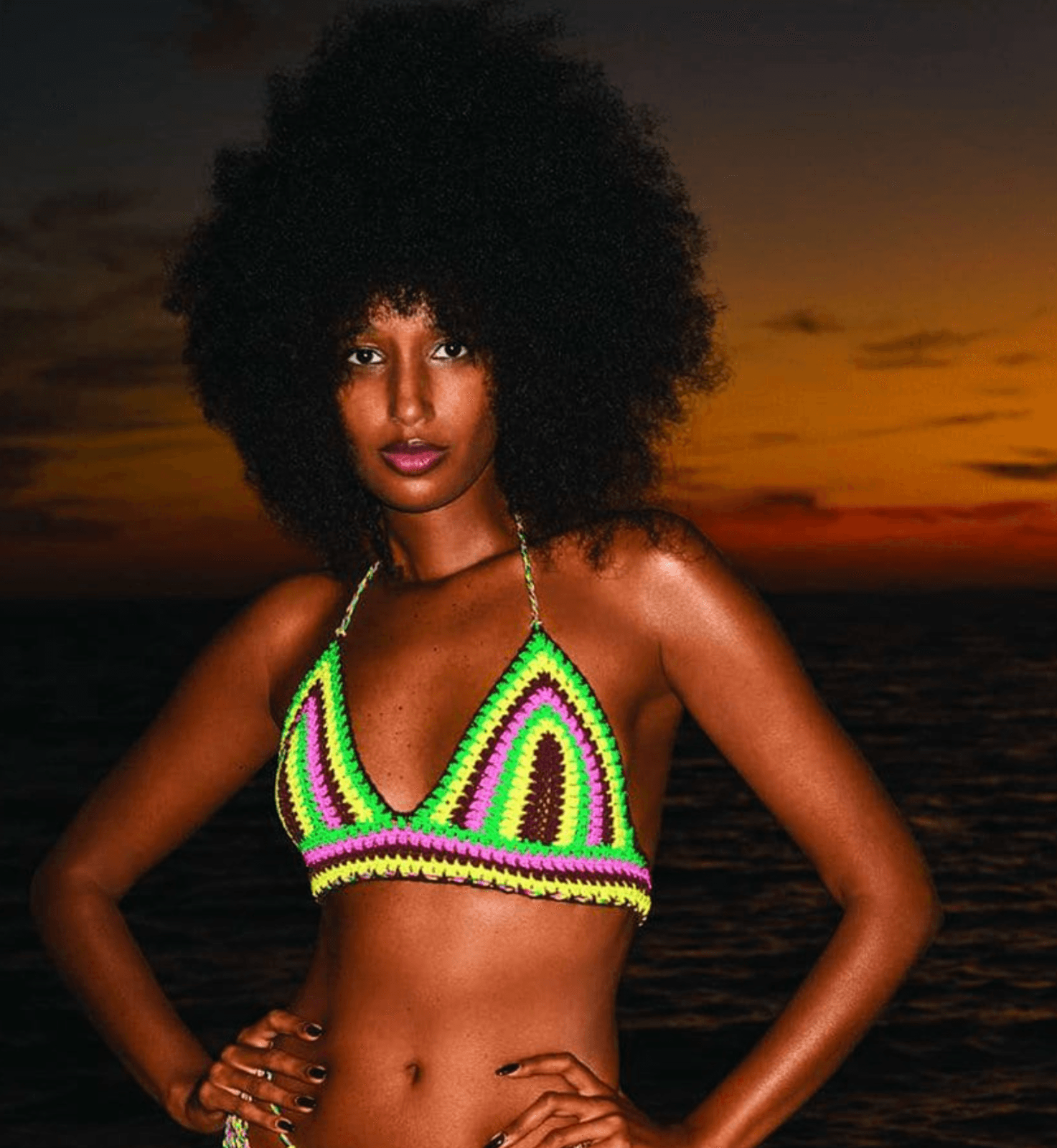FRAME Women's Bikini Top Small by Julia Sarr-Jamois Multicolor Crochet Triangle - Thumbnail 7