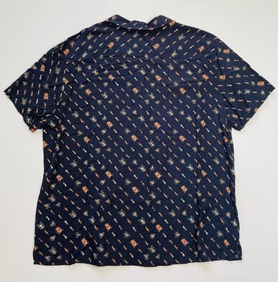 Goodfellow Men's Short Sleeve Button-Down Navy Swim Pool Party Print Size Large - Thumbnail 2