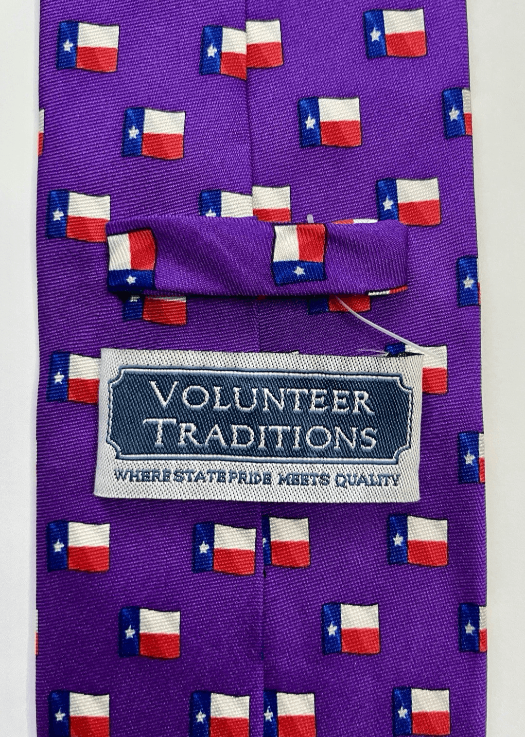 Volunteer Traditions Men's Neck Tie 100% Silk Texas Flag Purple Print (60") - Thumbnail 4