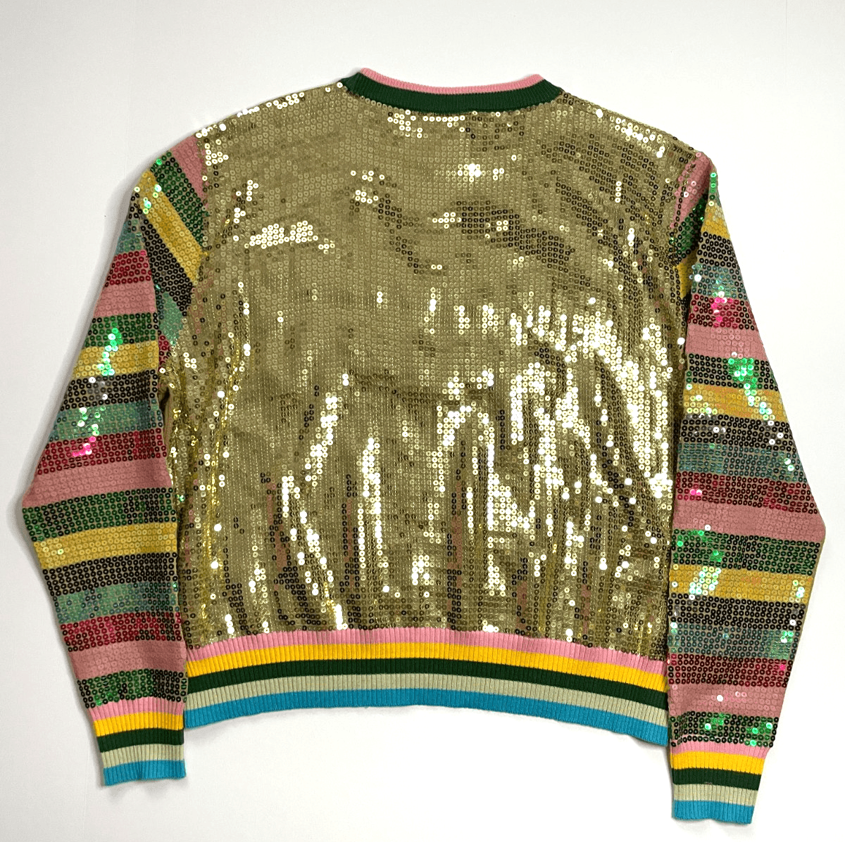 QUEEN OF SPARKLES Birthday Sweater Gold Sequin Women's Size X-Small NWT! - Thumbnail 2