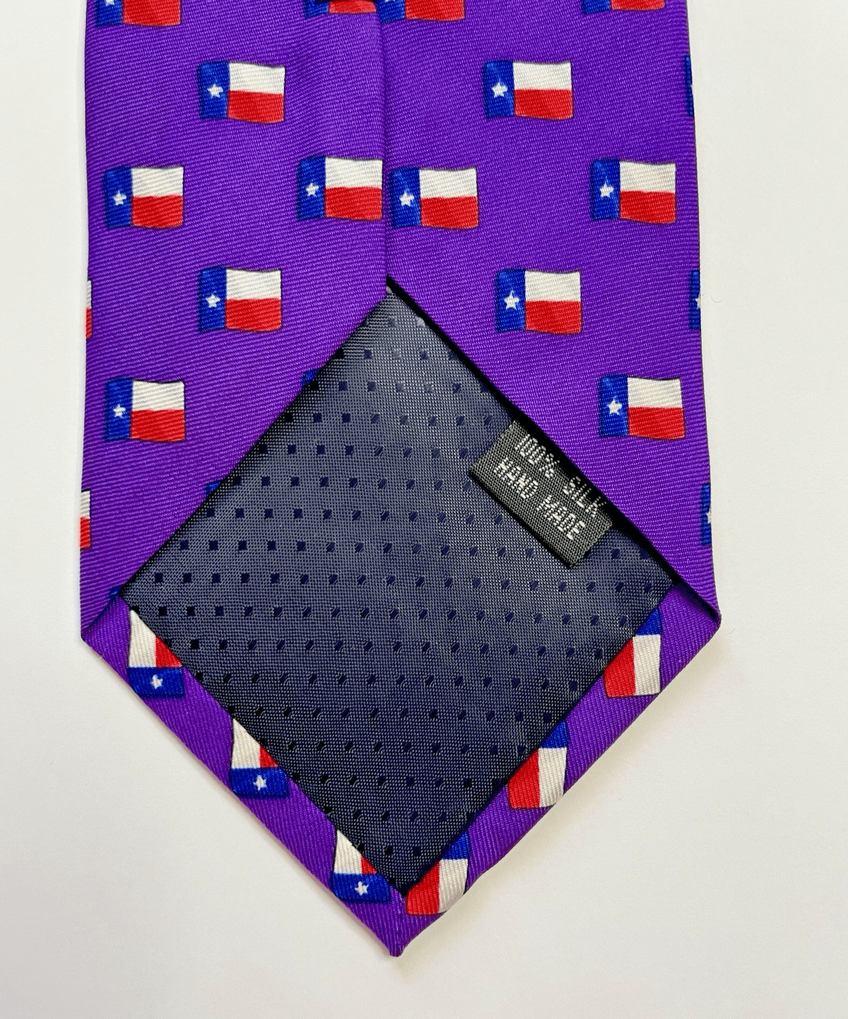 Volunteer Traditions Men's Neck Tie 100% Silk Texas Flag Purple Print (60") - Thumbnail 5
