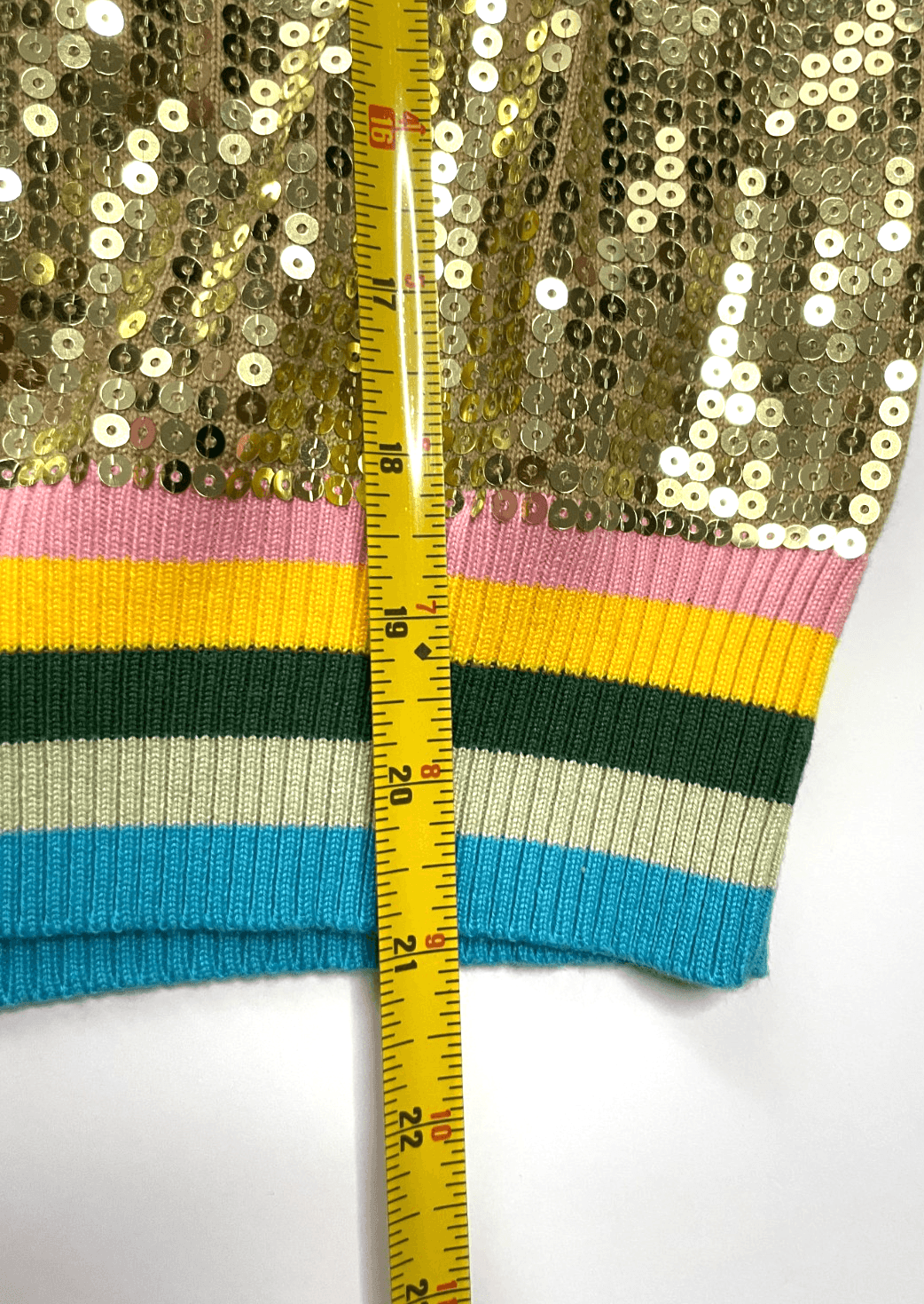 QUEEN OF SPARKLES Birthday Sweater Gold Sequin Women's Size X-Small NWT! - Thumbnail 6