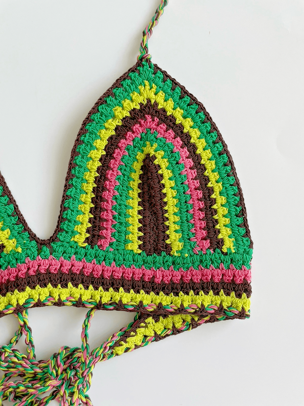 FRAME Women's Bikini Top Small by Julia Sarr-Jamois Multicolor Crochet Triangle - Thumbnail 2