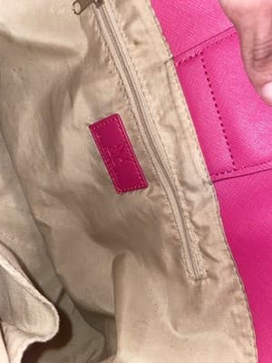 New York & Company Pink Zip Satchel Top Handle Bag, Inner Pockets, Gold - Thumbnail 2
