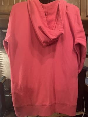 Womens PINK Zip Up Hoodie Long Sleeve Sz M - Thumbnail 3