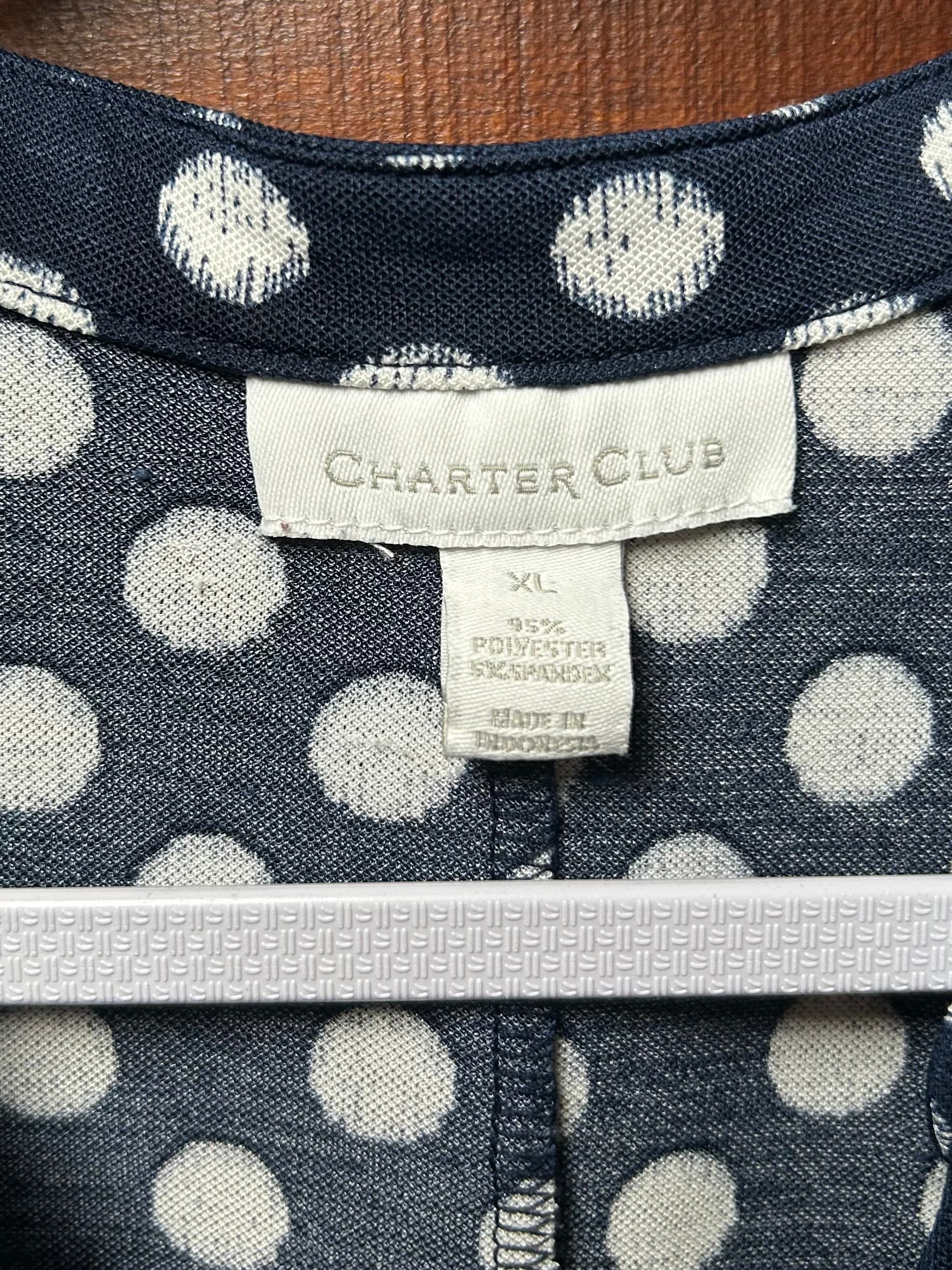 Charter Club Polka Dot Sleeveless Blouse XL - Thumbnail 3