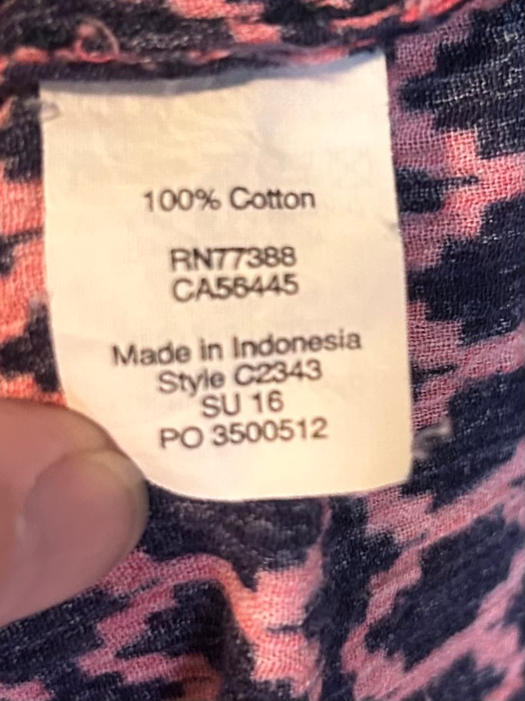 J.Crew Cotton Tunic Dress Size L Pink Navy Pattern - Thumbnail 4