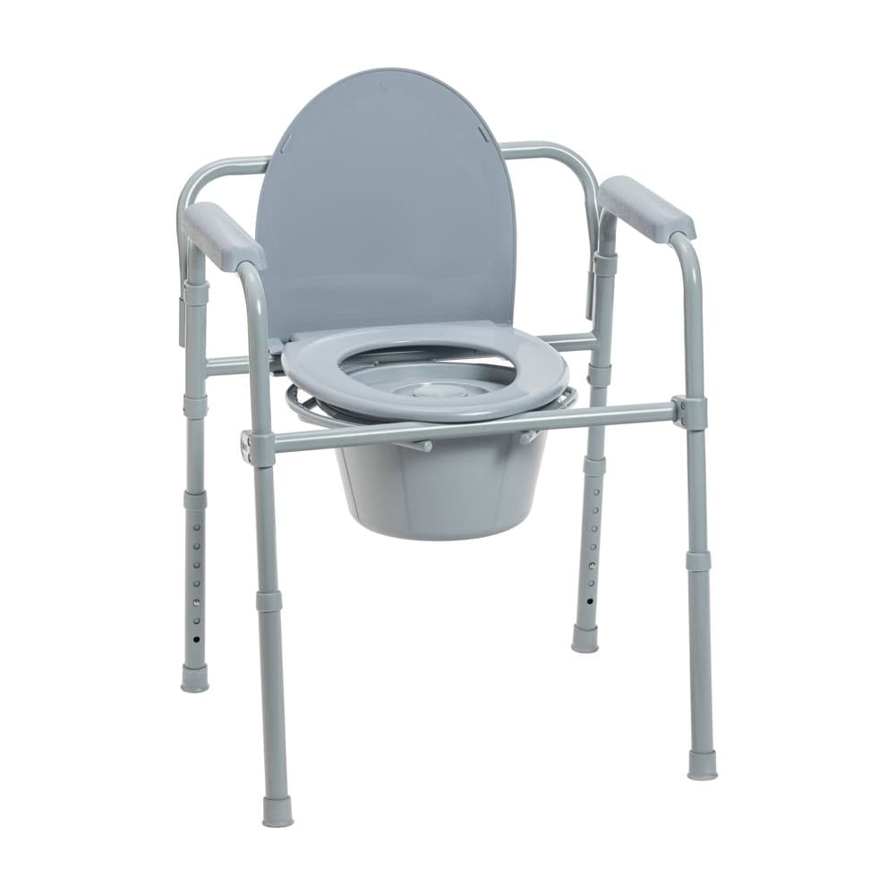 Drive Medical Steel Folding Bedside Commode - Thumbnail 3