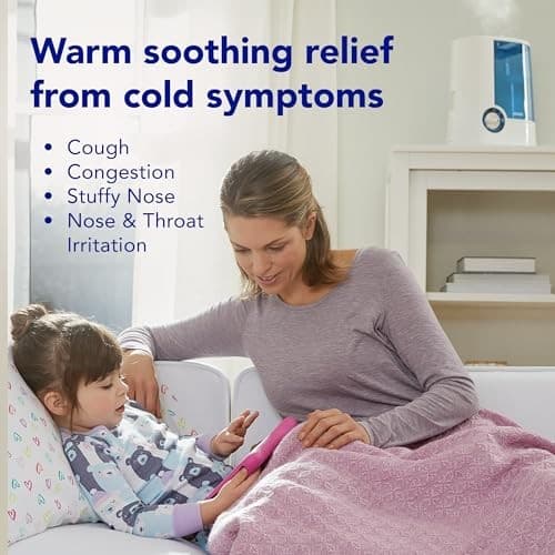 Vicks Warm Mist Humidifier Filter‑Free 1Gal Tank, Auto Shut‑Off, Night Light, VapoPad and VapoSteam Compatible - Thumbnail 2