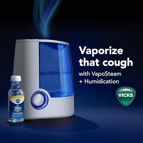 Vicks Warm Mist Humidifier Filter‑Free 1Gal Tank, Auto Shut‑Off, Night Light, VapoPad and VapoSteam Compatible - Thumbnail 6
