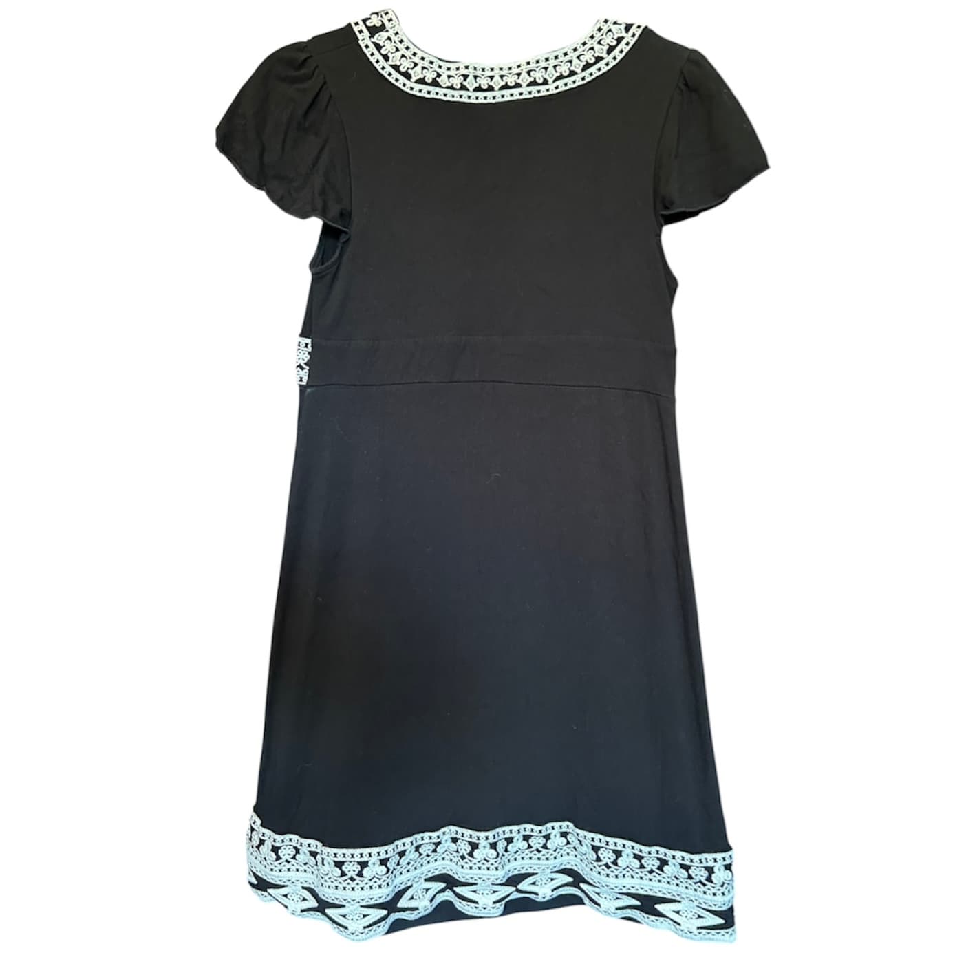 INC International Concepts Black Embroidered Dress M - Thumbnail 2