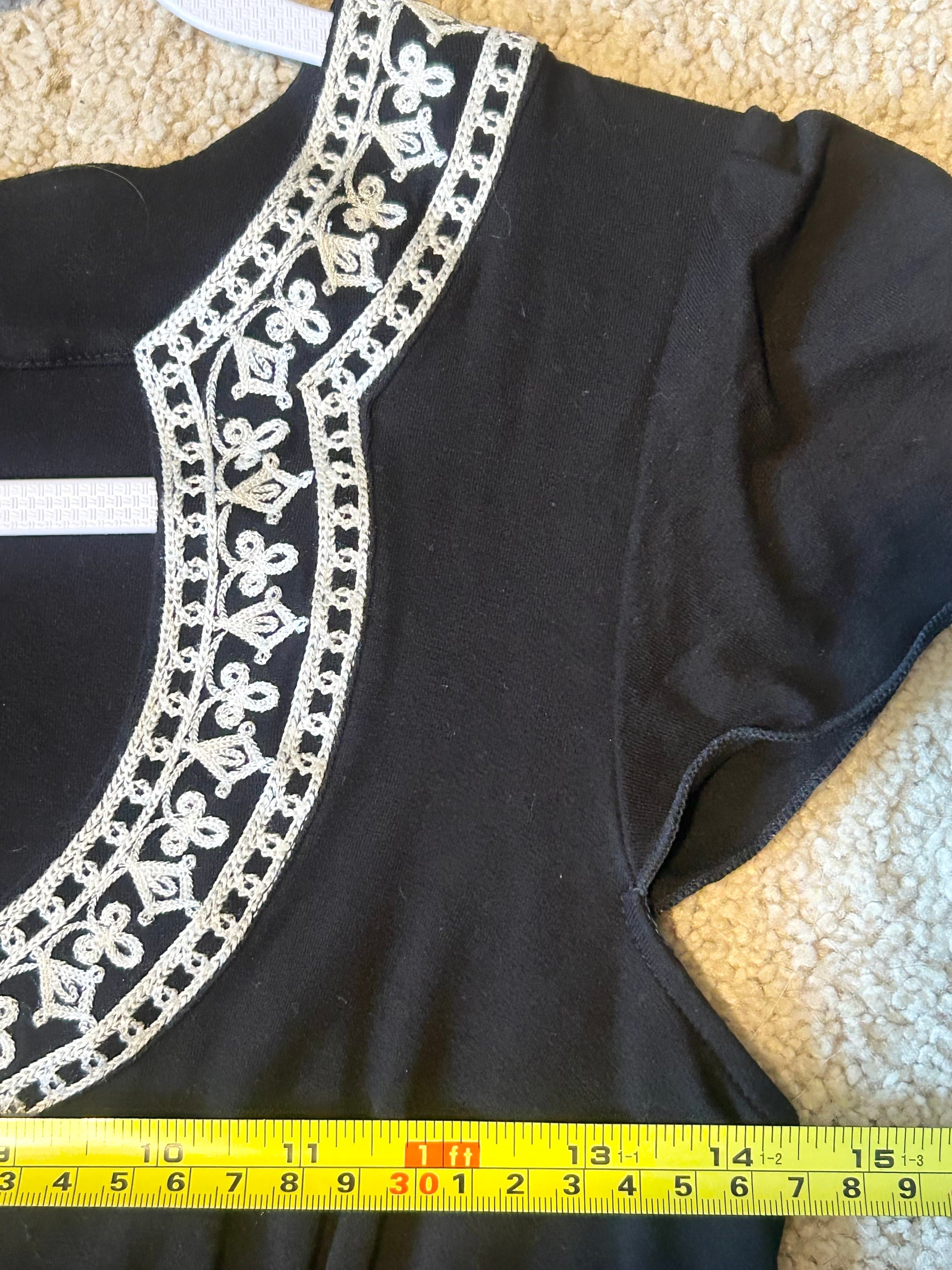 INC International Concepts Black Embroidered Dress M - Thumbnail 3