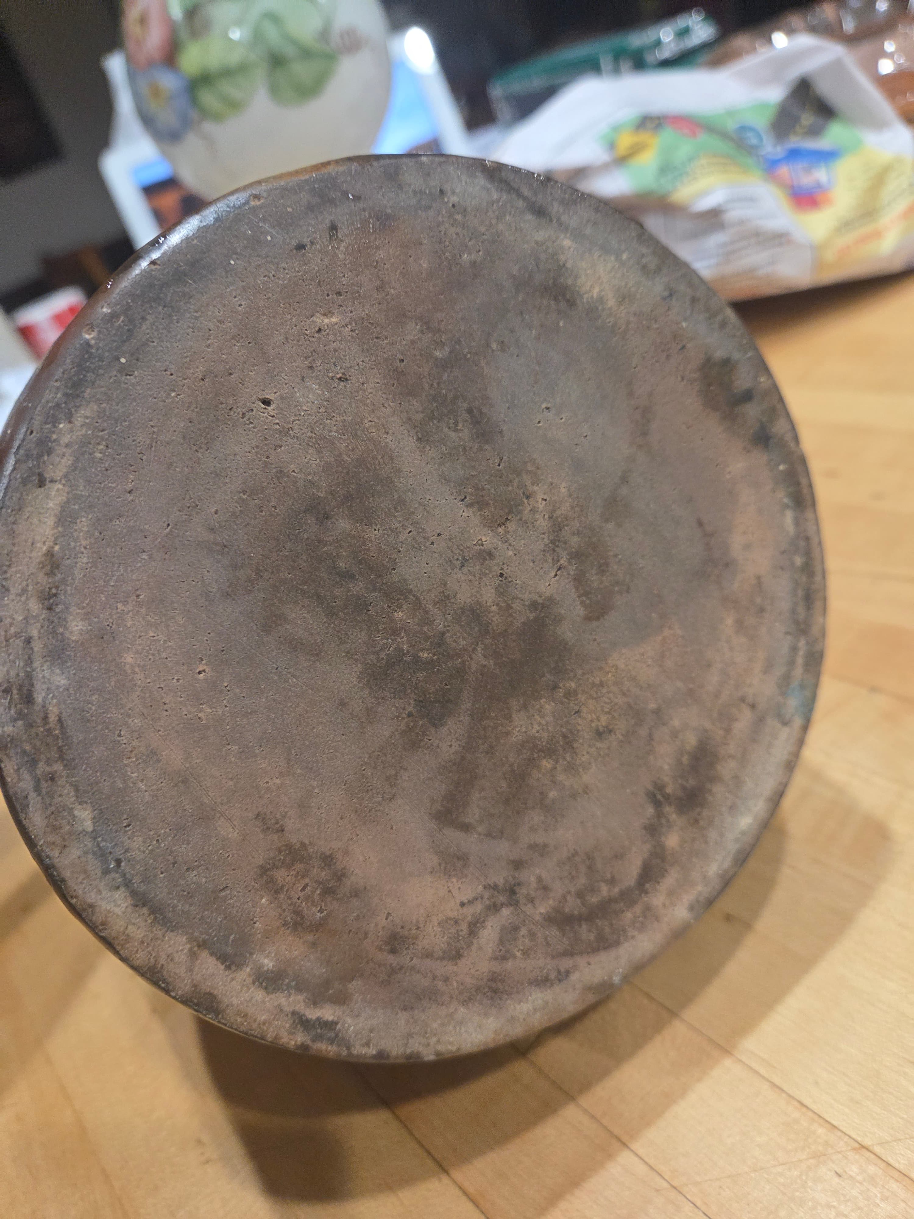 Antique Brown Stoneware 1/2 Gallon Beehive Whiskey Jug Albany Slip Glaze 7.5 - Thumbnail 4