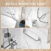 Brushed Nickel Grab Bar 16 Inch Stainless Steel Safety Grab Bar, Wall Mounted Balanced Support Bar for Toilet, Handicap Bathroom Safety Rail for Elderly Senior, Shower Bath Handle - Thumbnail 3