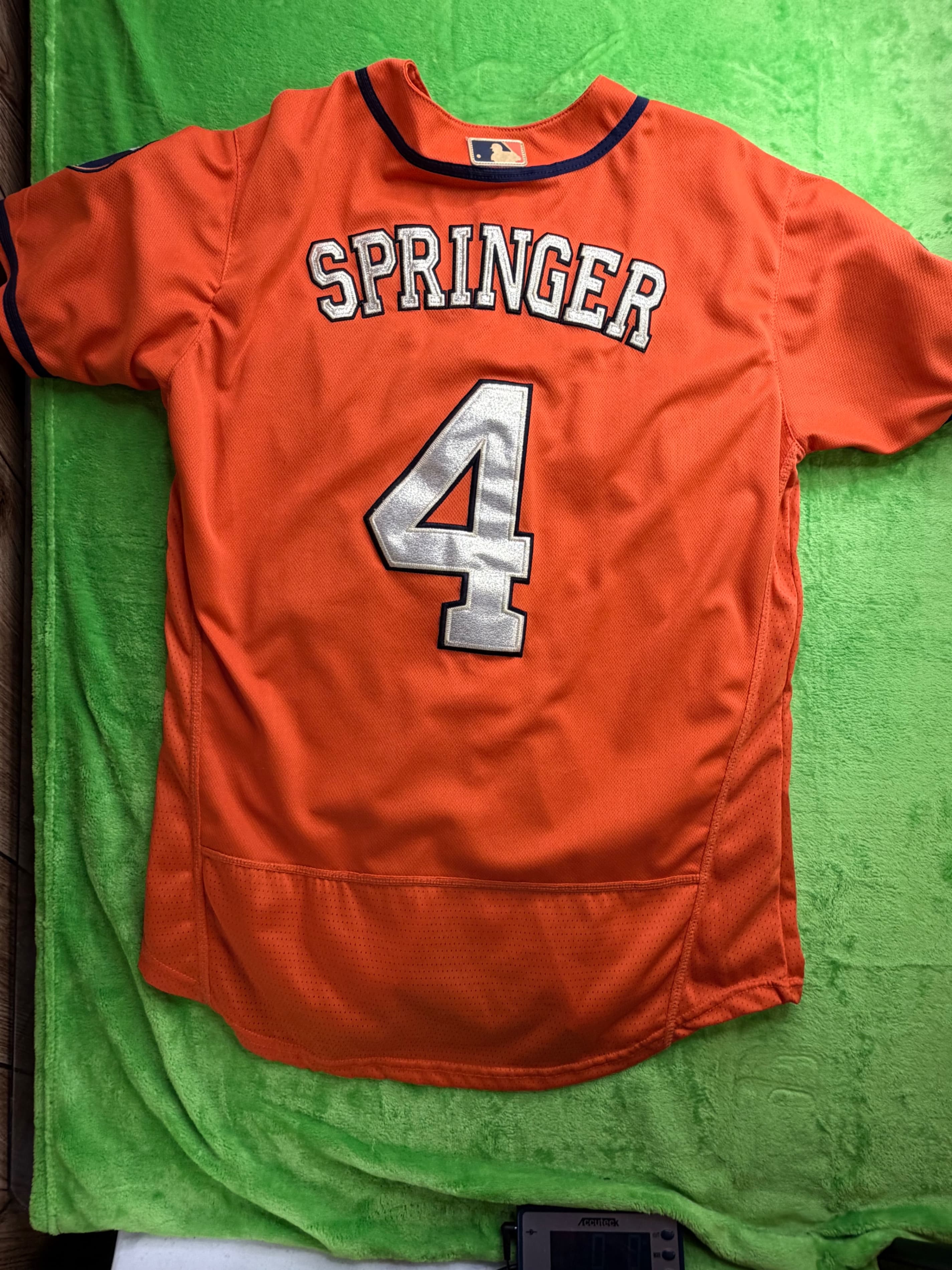 Majestic Houston Astros Springer #4 Orange FlexBase Auth Jersey Sz 44 WS - Thumbnail 2