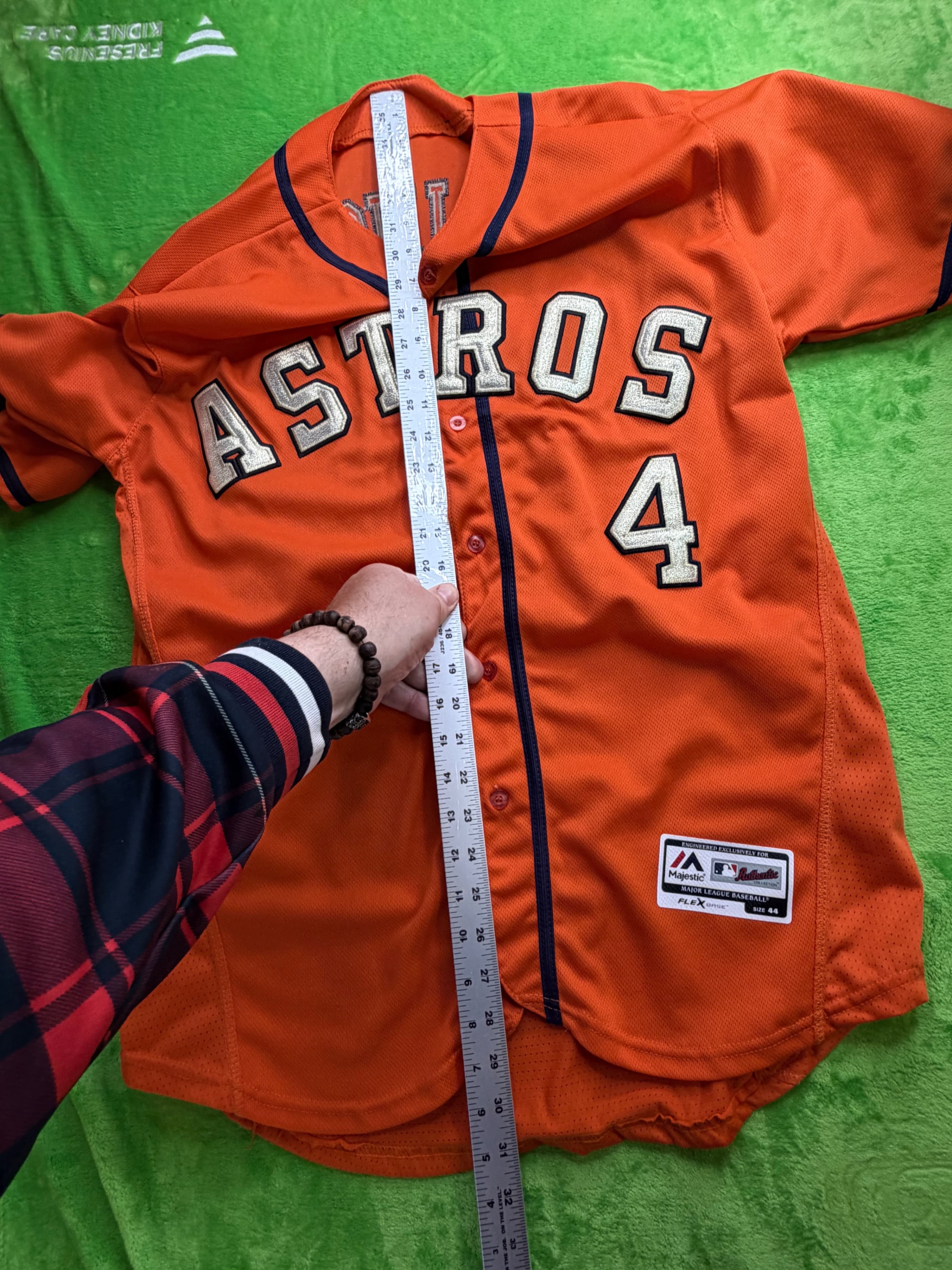 Majestic Houston Astros Springer #4 Orange FlexBase Auth Jersey Sz 44 WS - Thumbnail 11