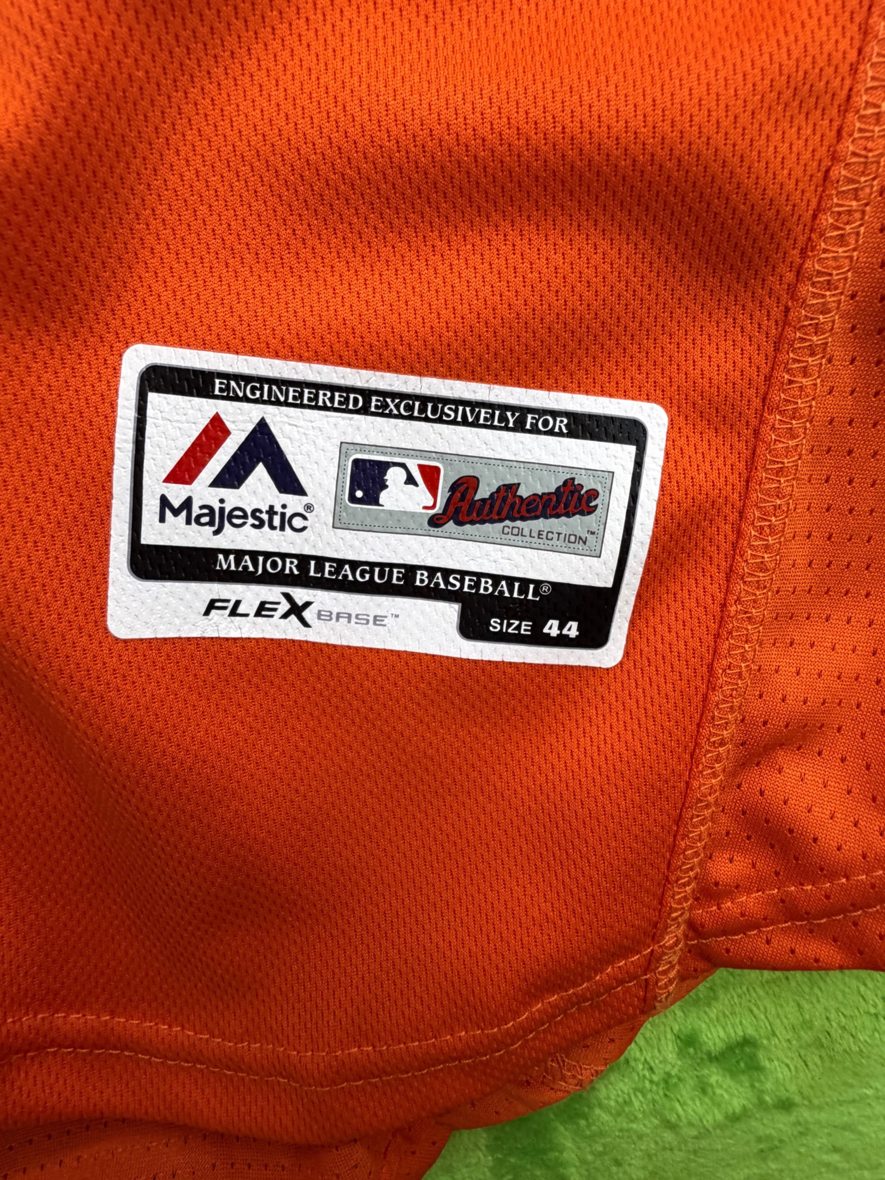 Majestic Houston Astros Springer #4 Orange FlexBase Auth Jersey Sz 44 WS - Thumbnail 3