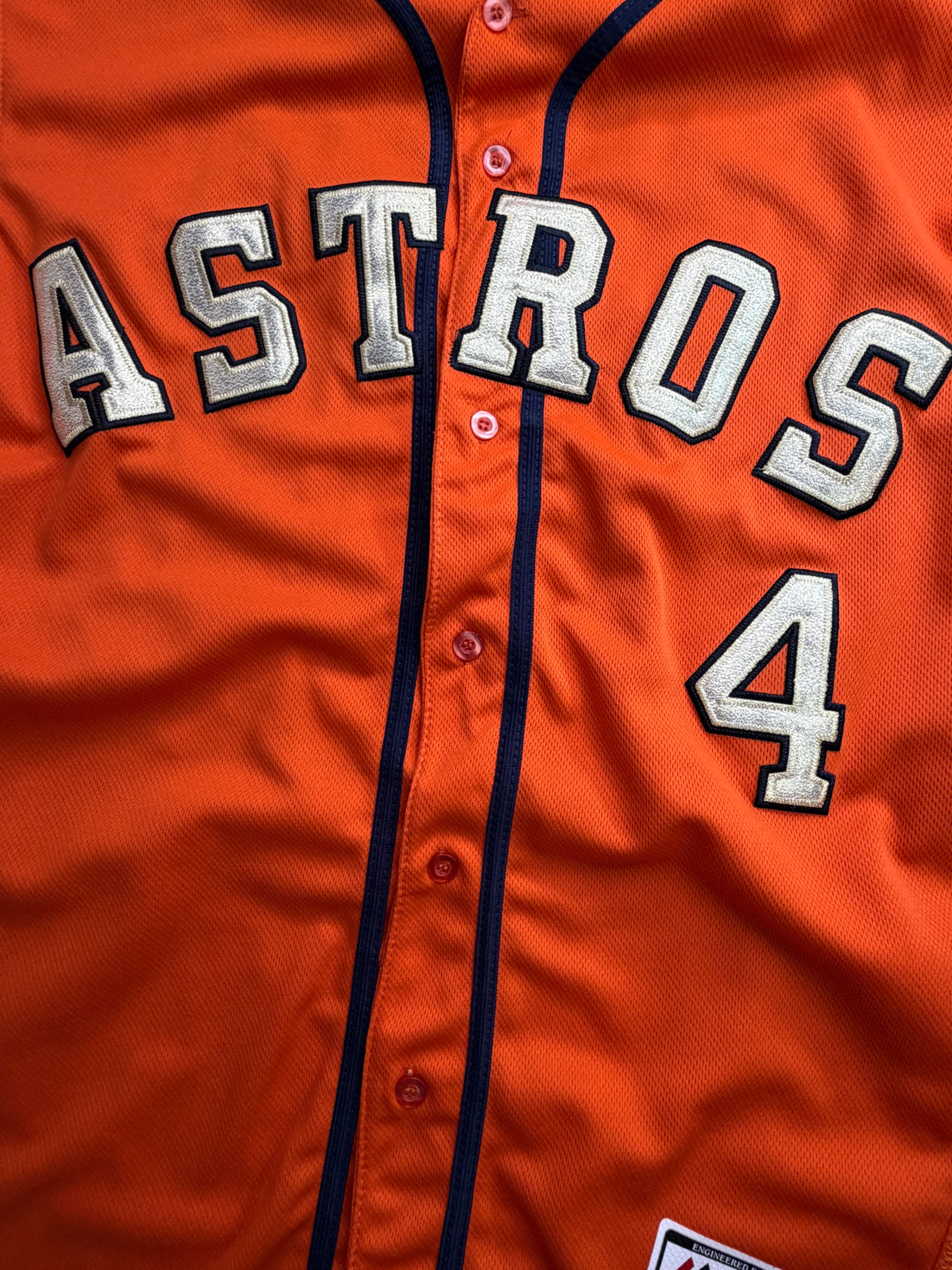 Majestic Houston Astros Springer #4 Orange FlexBase Auth Jersey Sz 44 WS - Thumbnail 4