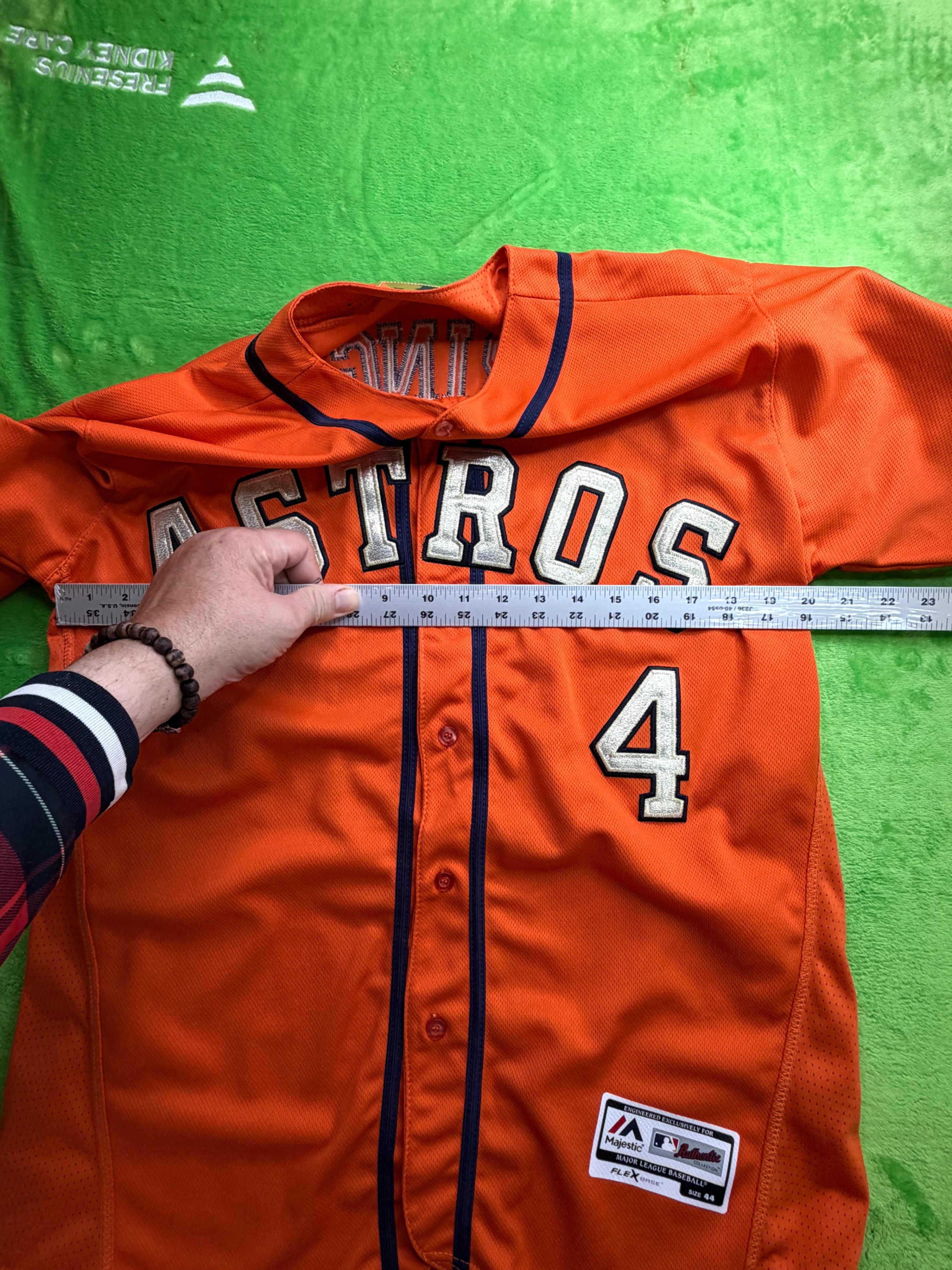 Majestic Houston Astros Springer #4 Orange FlexBase Auth Jersey Sz 44 WS - Thumbnail 10