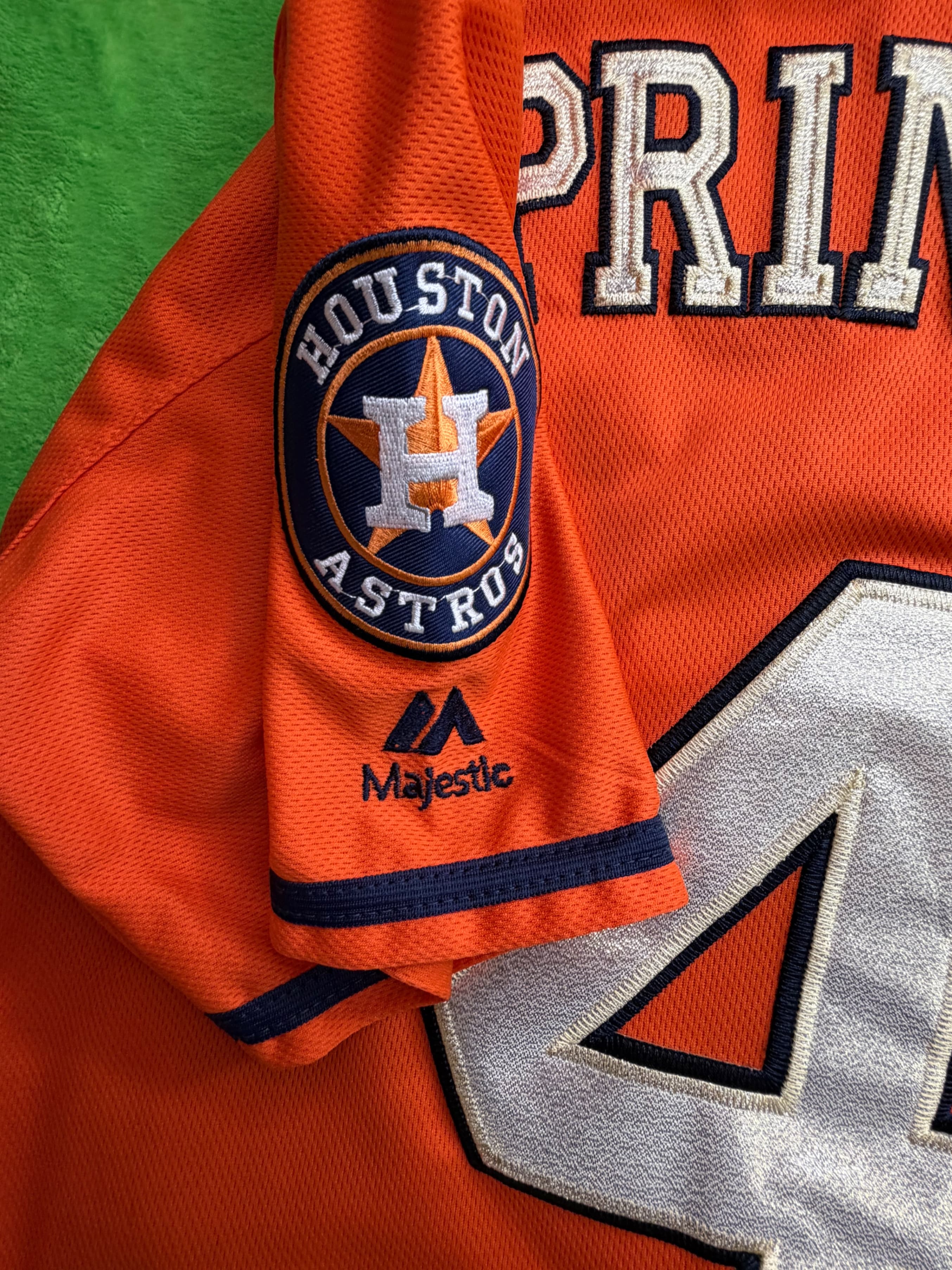 Majestic Houston Astros Springer #4 Orange FlexBase Auth Jersey Sz 44 WS - Thumbnail 7