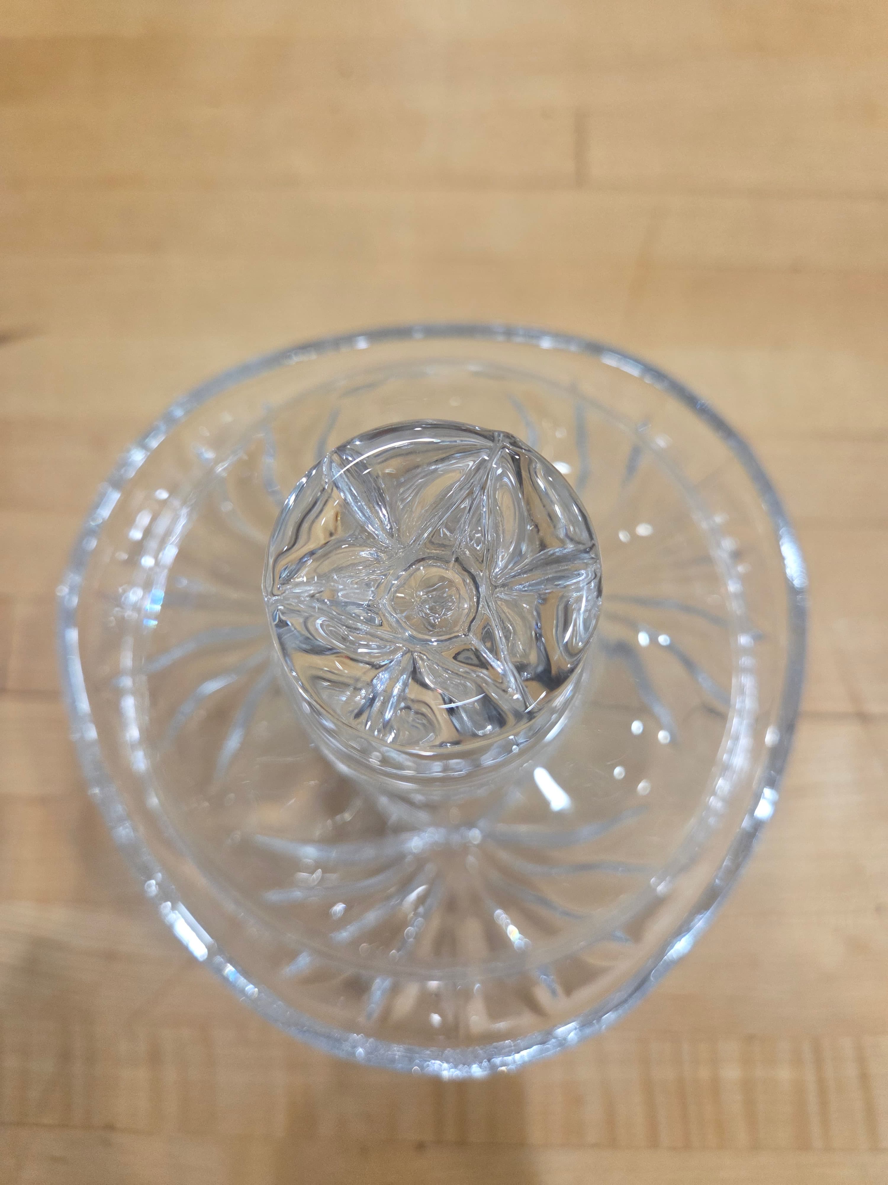 Vintage RCR Royal Crystal Lidded Candy Dish Pedestal Pinwheel Italy - Thumbnail 3