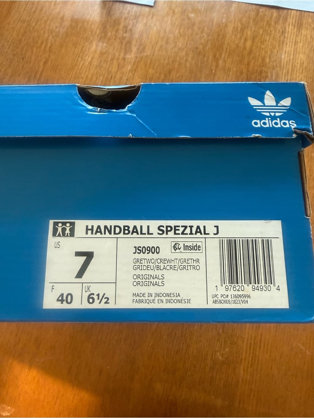 adidas Blue Handball Spezial J Shoe - Grey - Thumbnail 2