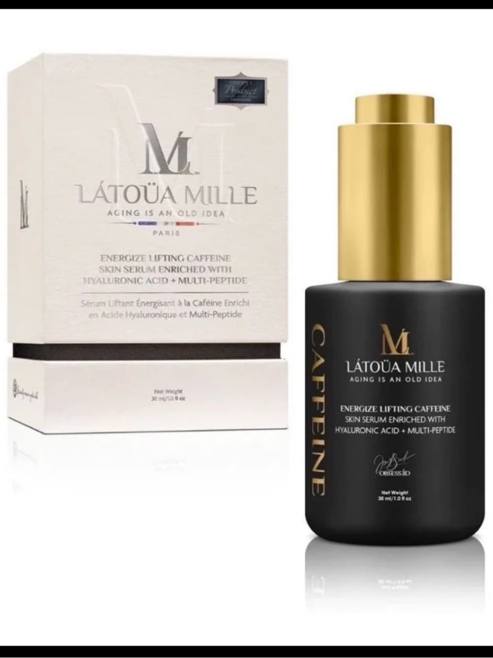 LÀTOÜA MILLE Energize Lifting Caffeine Skin Serum - Black & Gold - Thumbnail 2
