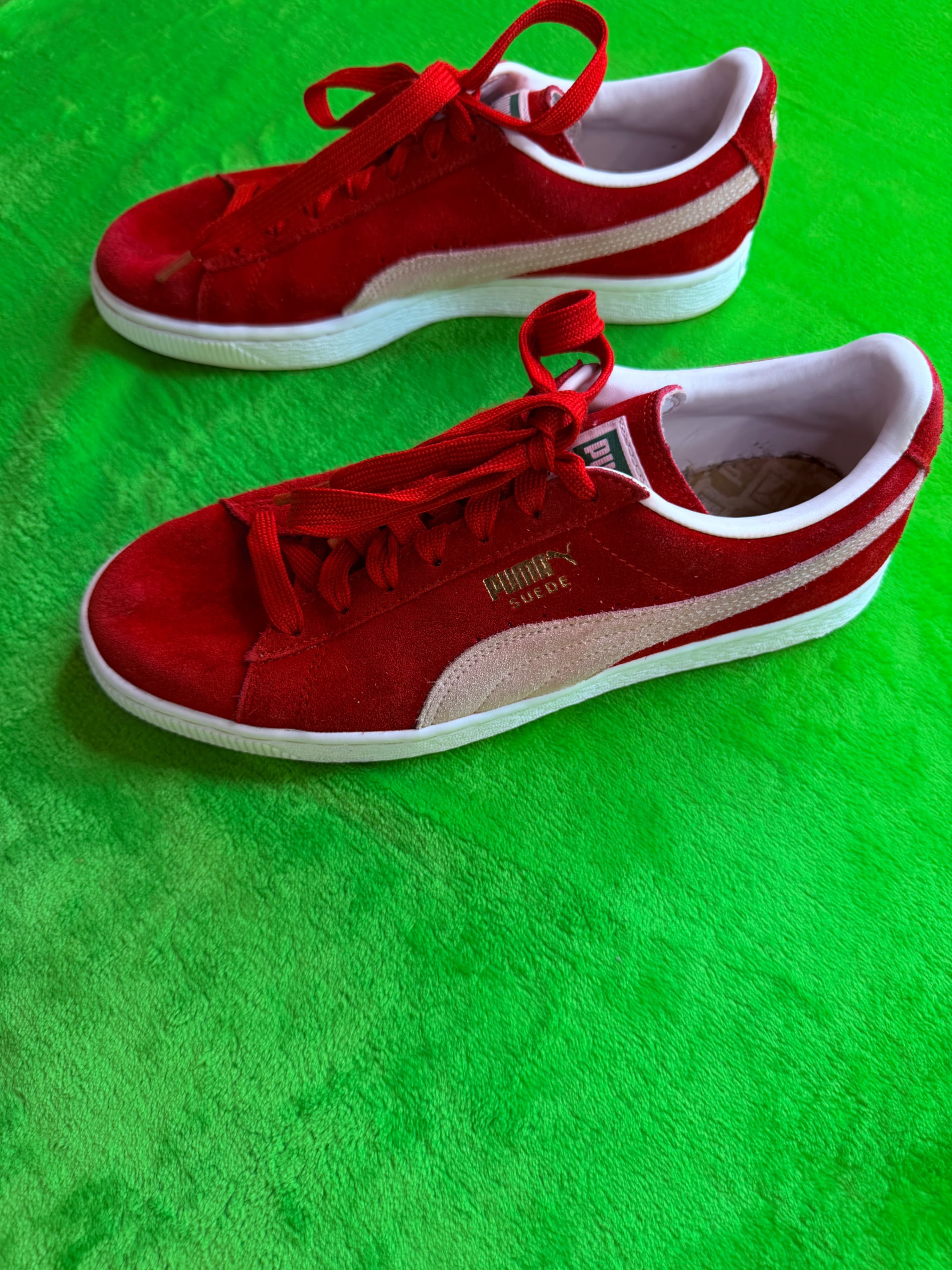 Puma Suede Classic Womens 9.5 Red White Sneakers 362213 - Thumbnail 5