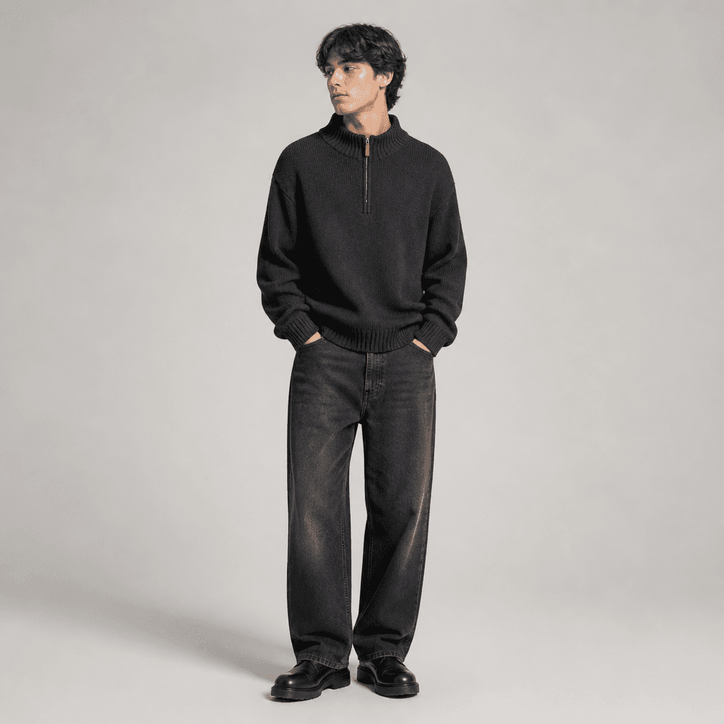 Polo Ralph Lauren Half-Zip Sweater Black Size M