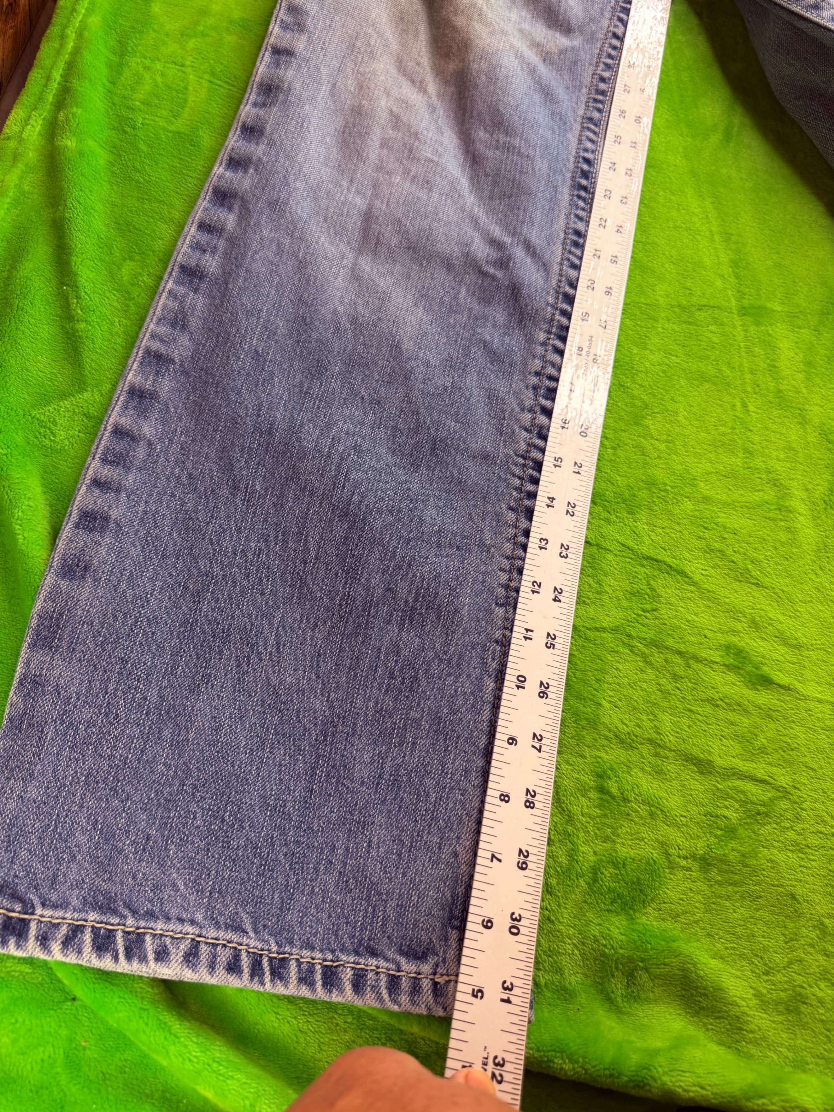 Ariat M4 Relaxed Boot Cut Jeans Mens 35x34 Light Wash Denim Western - Thumbnail 10