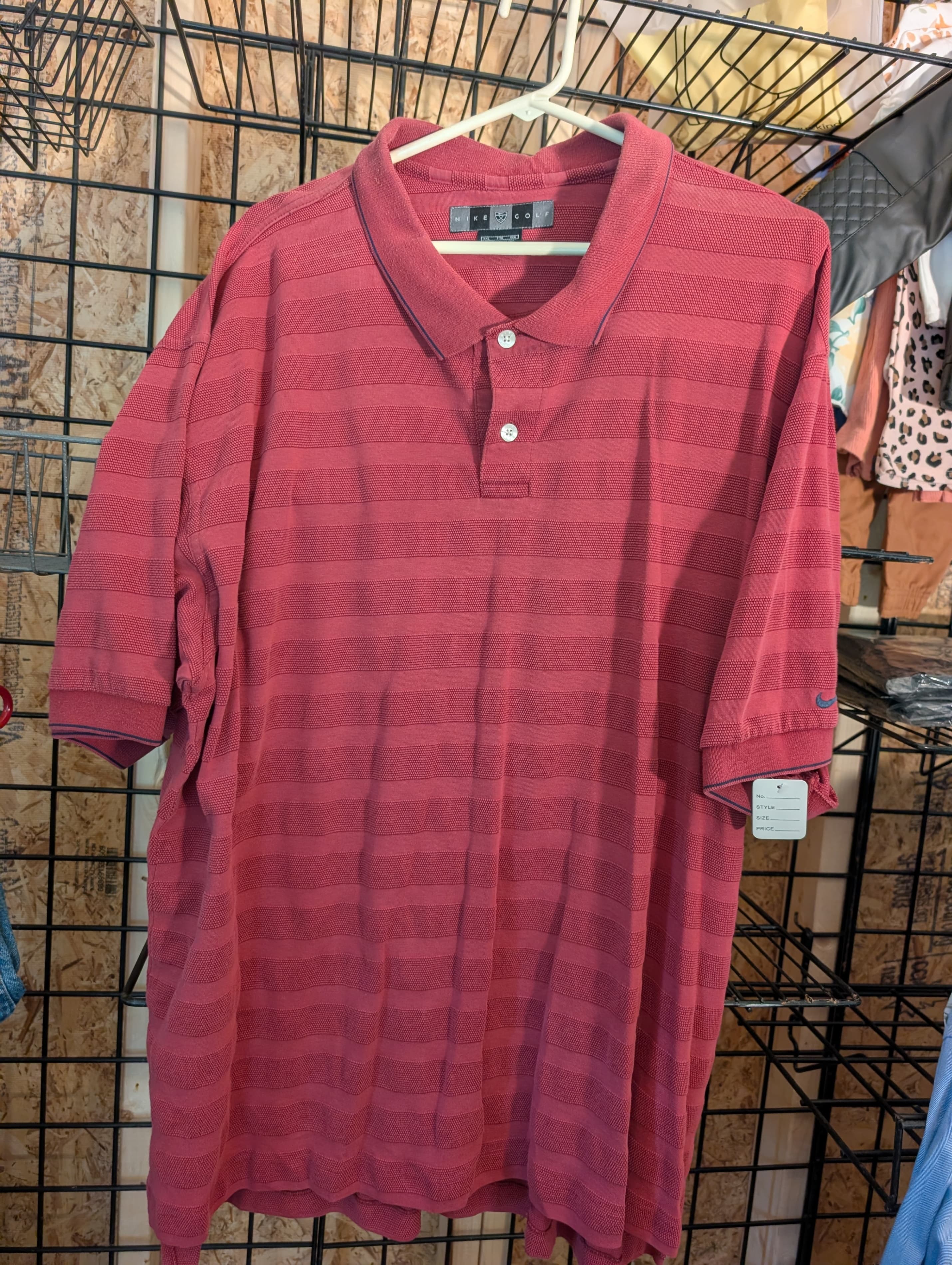Nike Golf Polo Shirt XXL Red Striped - Thumbnail 2