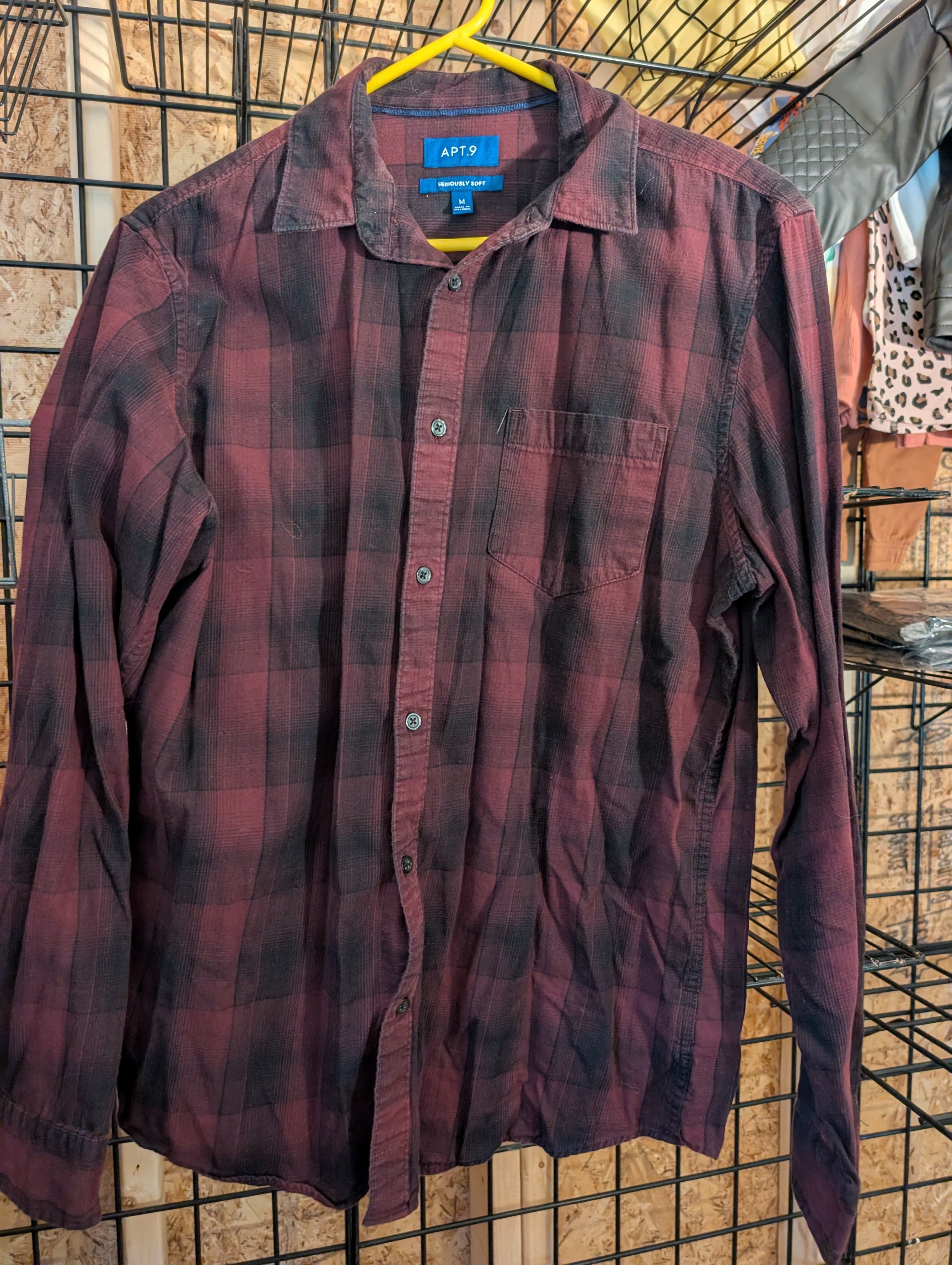 APT.9 Men's Plaid Button-Down Shirt Size M - Thumbnail 2