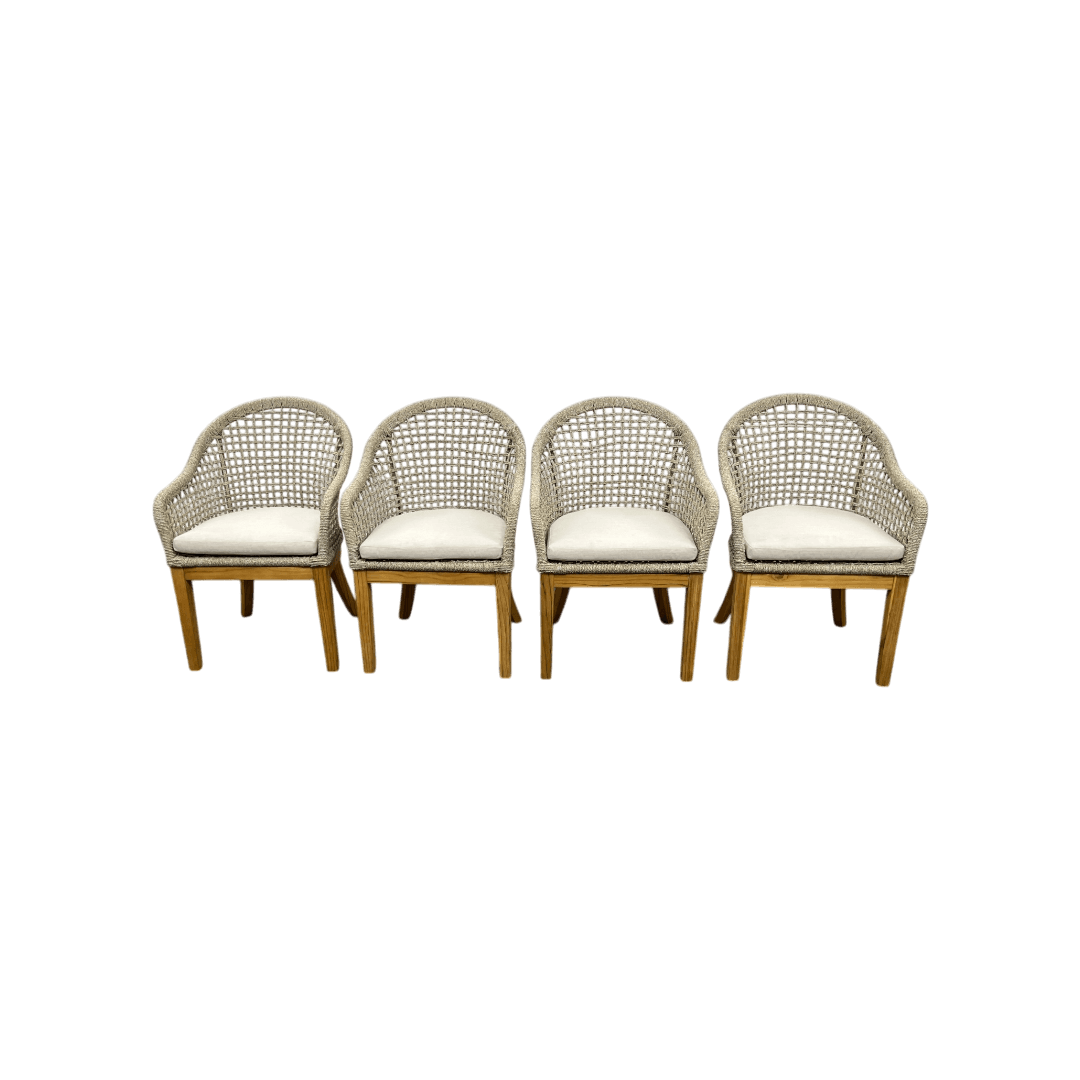Birch Lane Akiva Patio Dining Armchair with Sunbrella Cushions (Set of 4) - Thumbnail 3