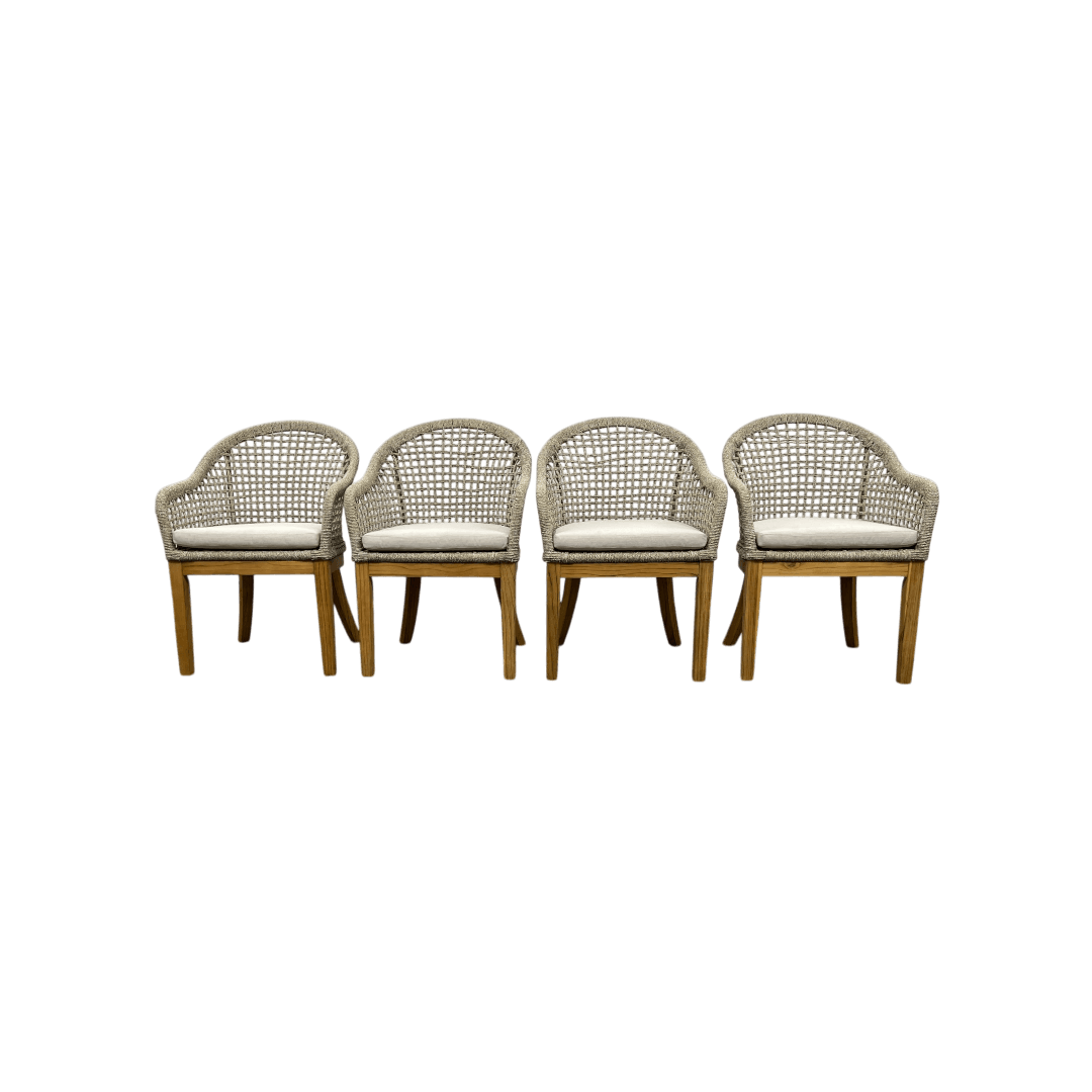Birch Lane Akiva Patio Dining Armchair with Sunbrella Cushions (Set of 4) - Thumbnail 2