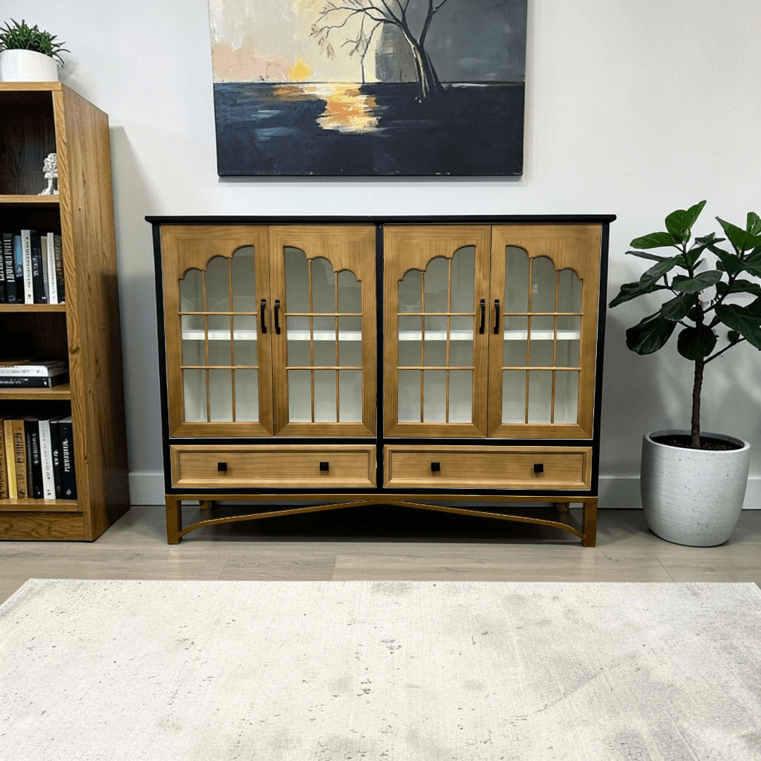 NICECABINET Vintage - Distressed Solid Wood Accent Cabinet
