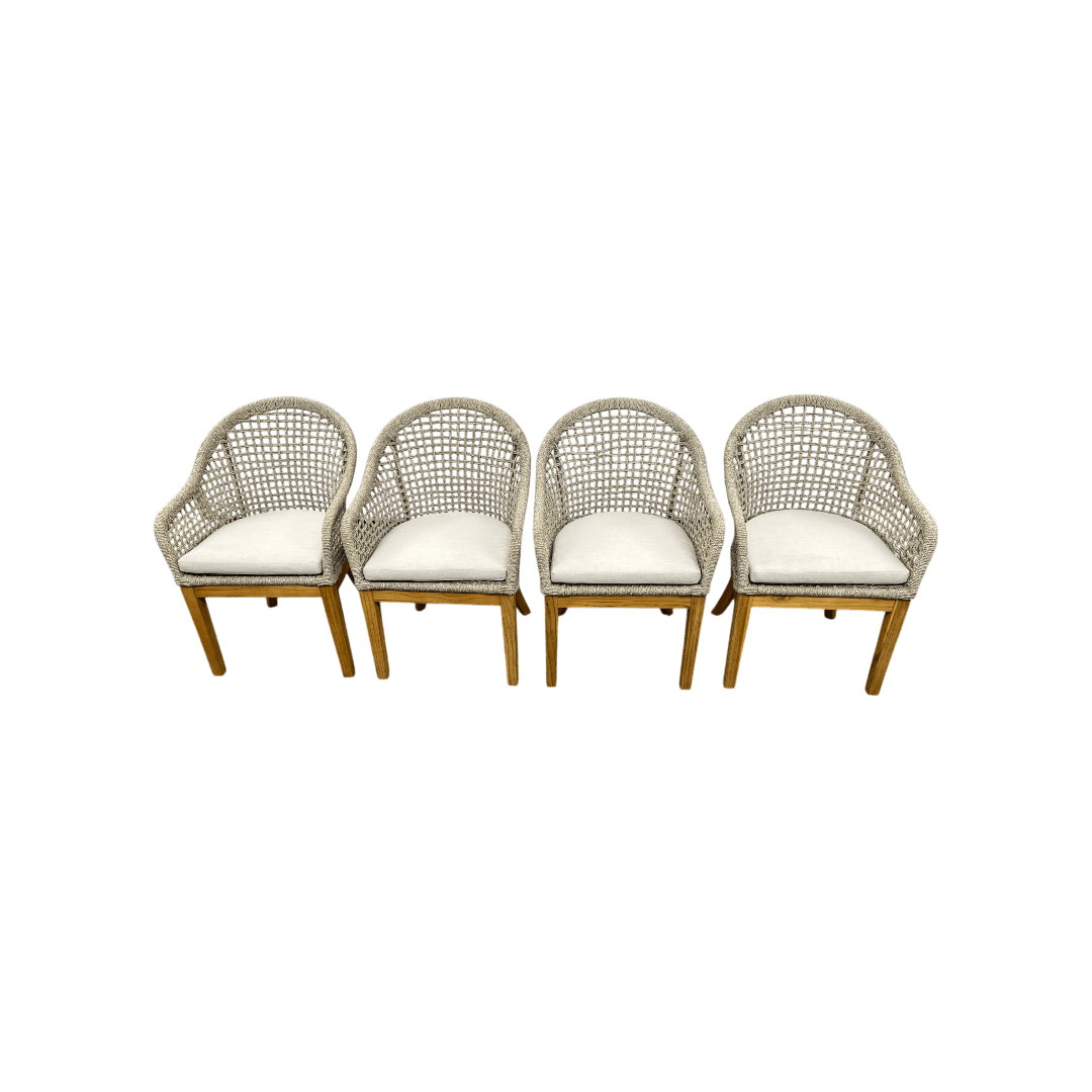 Birch Lane Akiva Patio Dining Armchair with Sunbrella Cushions (Set of 4) - Thumbnail 4