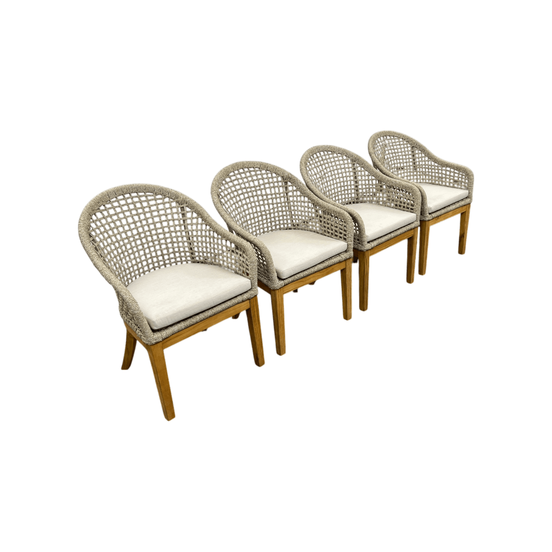 Birch Lane Akiva Patio Dining Armchair with Sunbrella Cushions (Set of 4) - Thumbnail 5