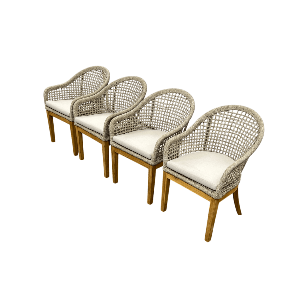 Birch Lane Akiva Patio Dining Armchair with Sunbrella Cushions (Set of 4) - Thumbnail 6