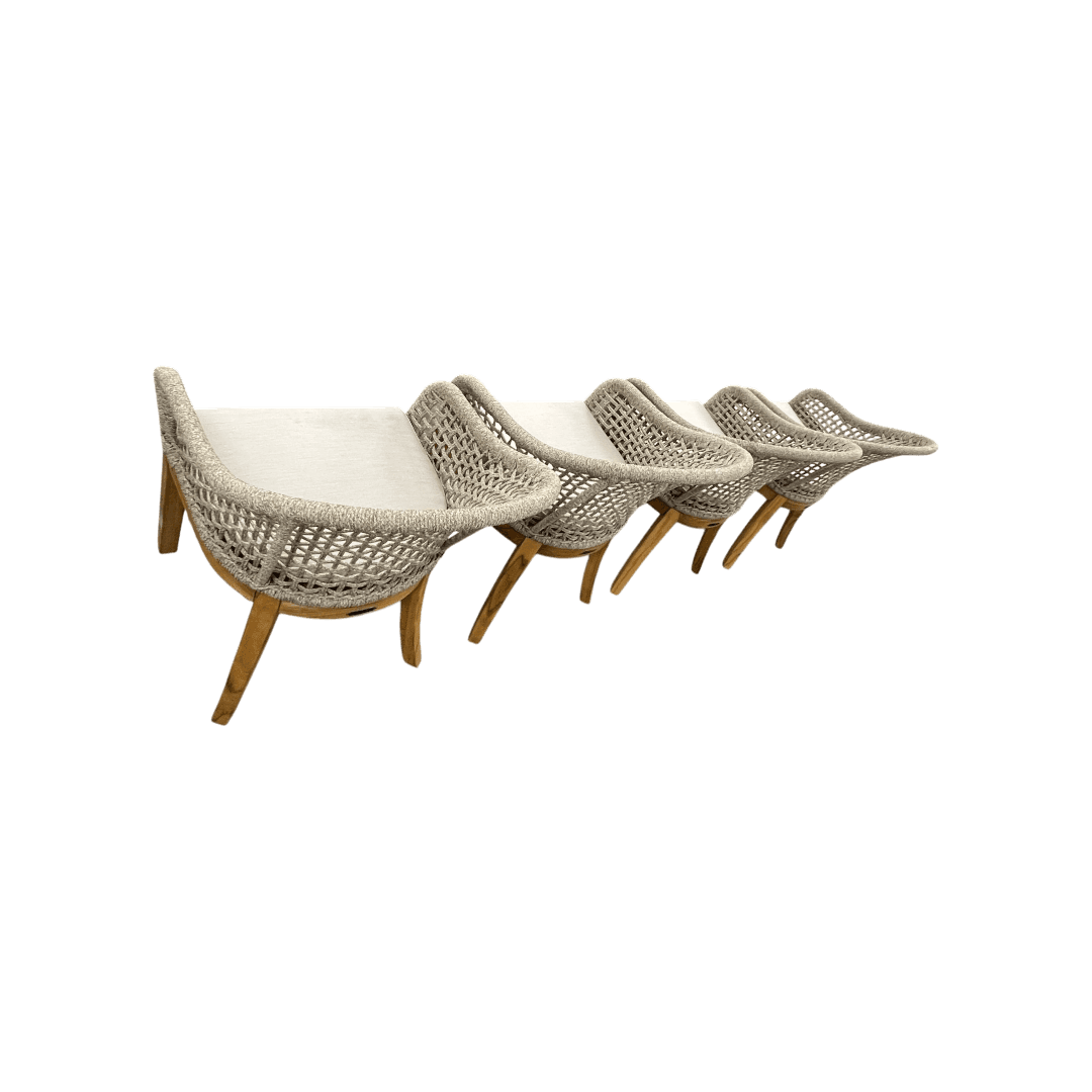 Birch Lane Akiva Patio Dining Armchair with Sunbrella Cushions (Set of 4) - Thumbnail 8