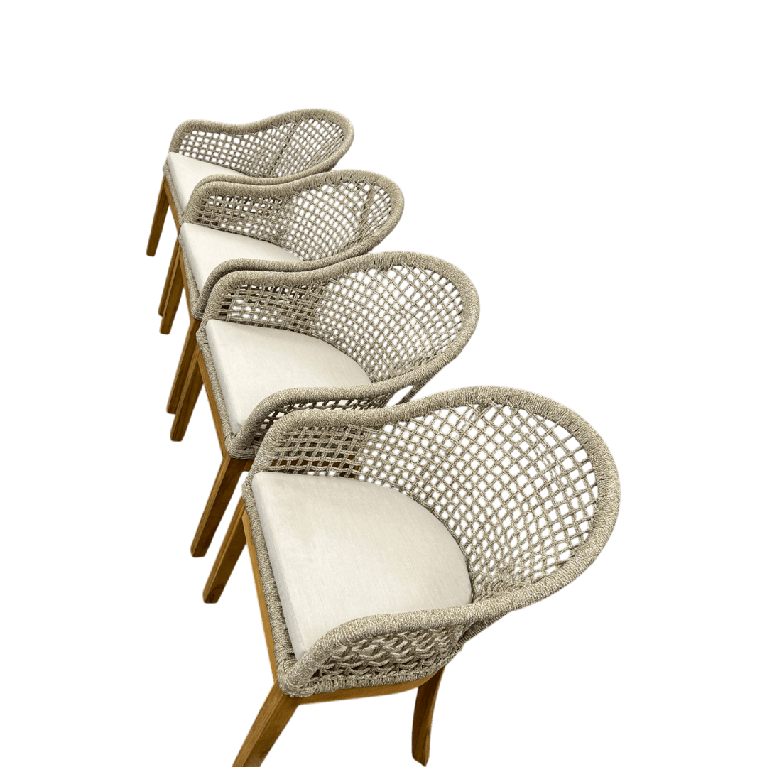 Birch Lane Akiva Patio Dining Armchair with Sunbrella Cushions (Set of 4) - Thumbnail 7