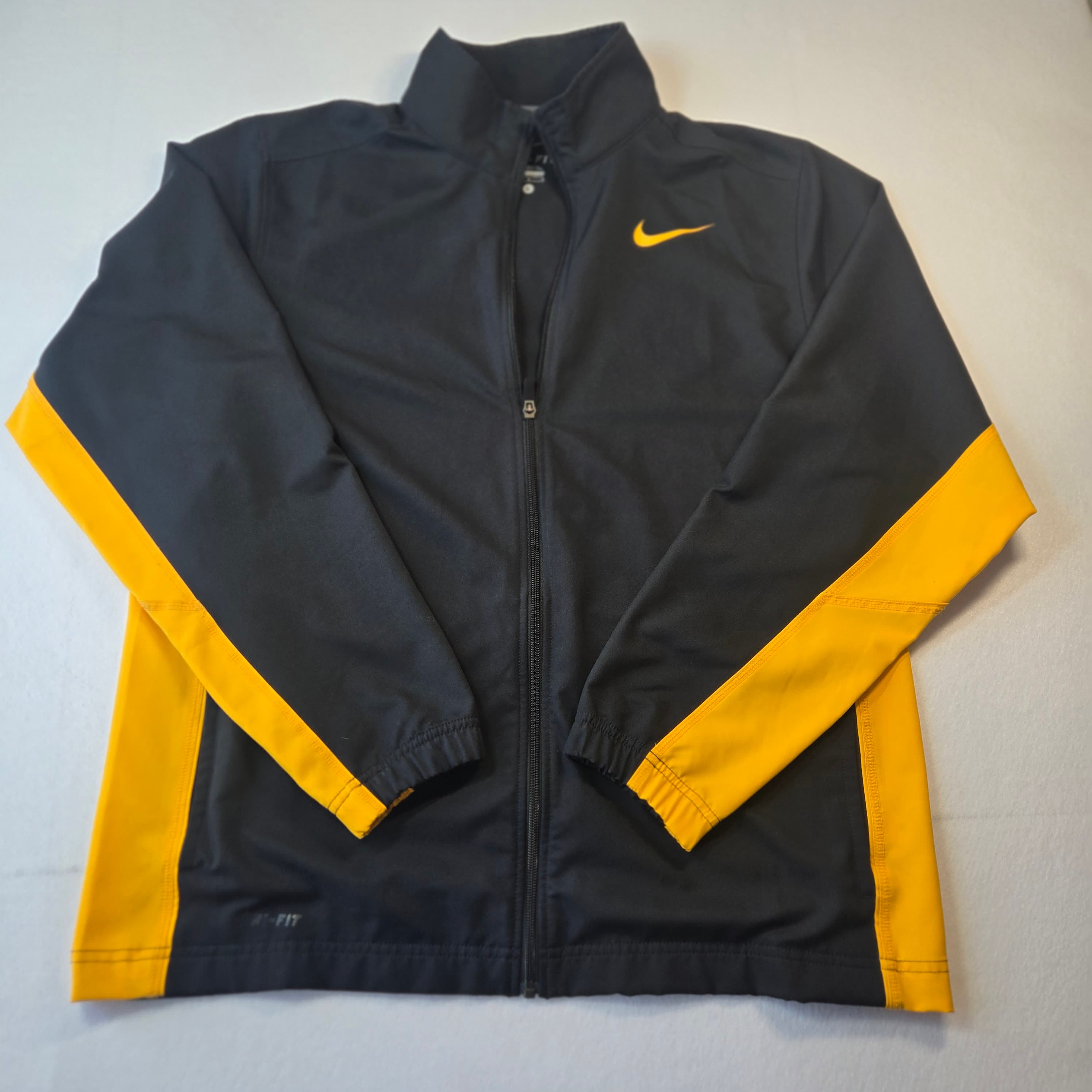 Nike Dri-FIT Full-Zip Jacket Black/Yellow Size Large