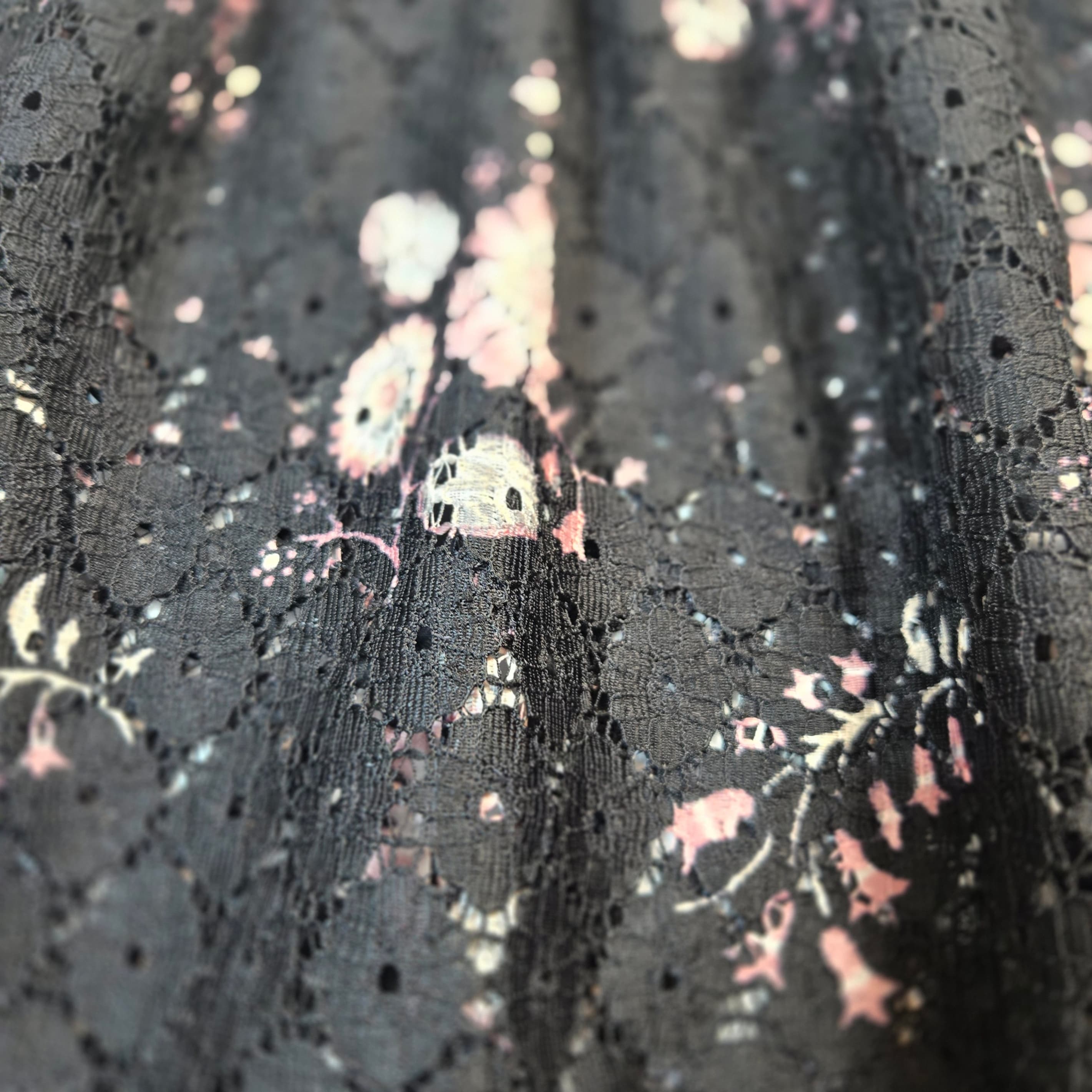 LOFT Floral Lace Top Black Size S - Thumbnail 7