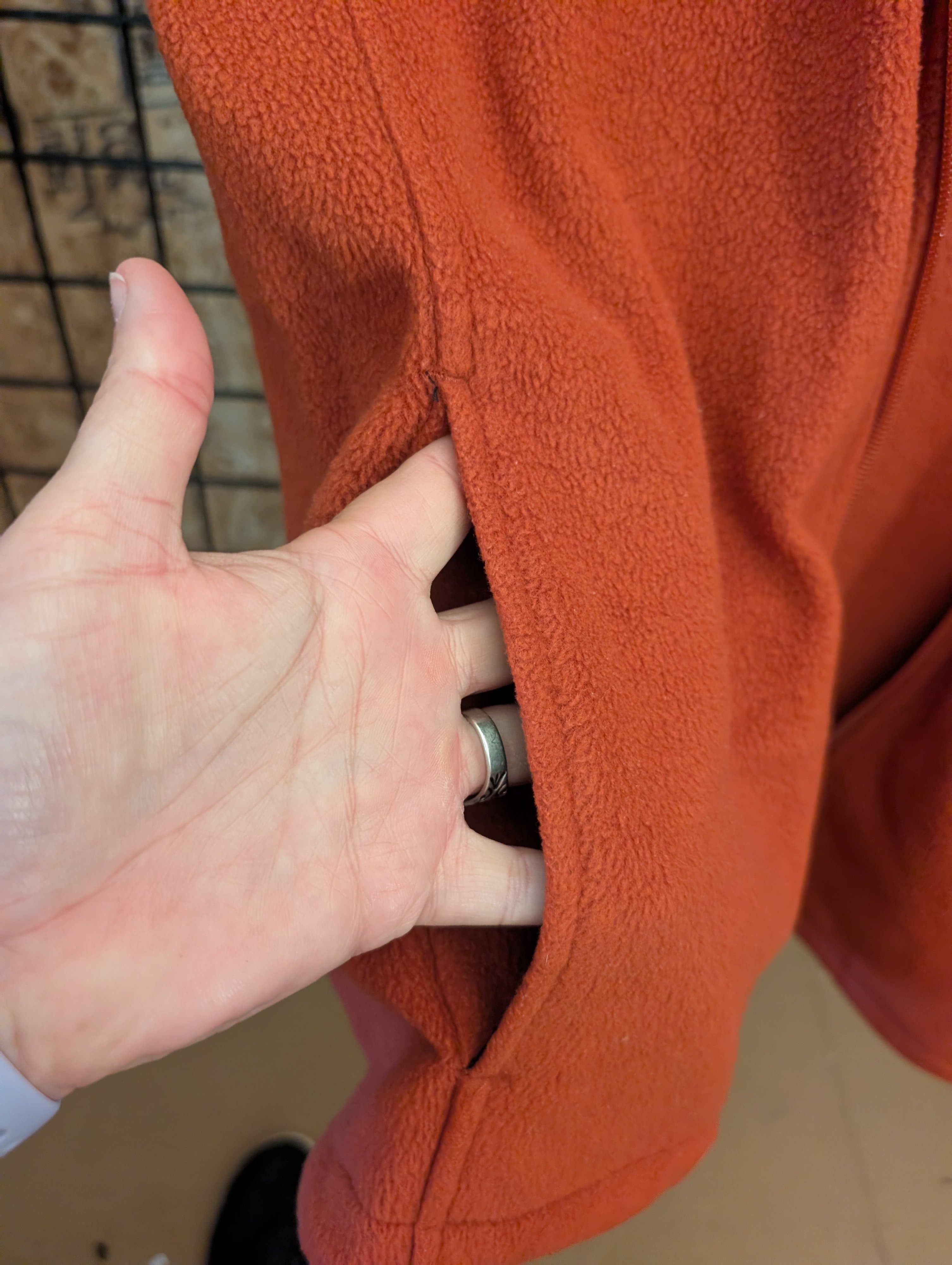 Woolrich Men's Fleece Vest Orange Size M - Thumbnail 3