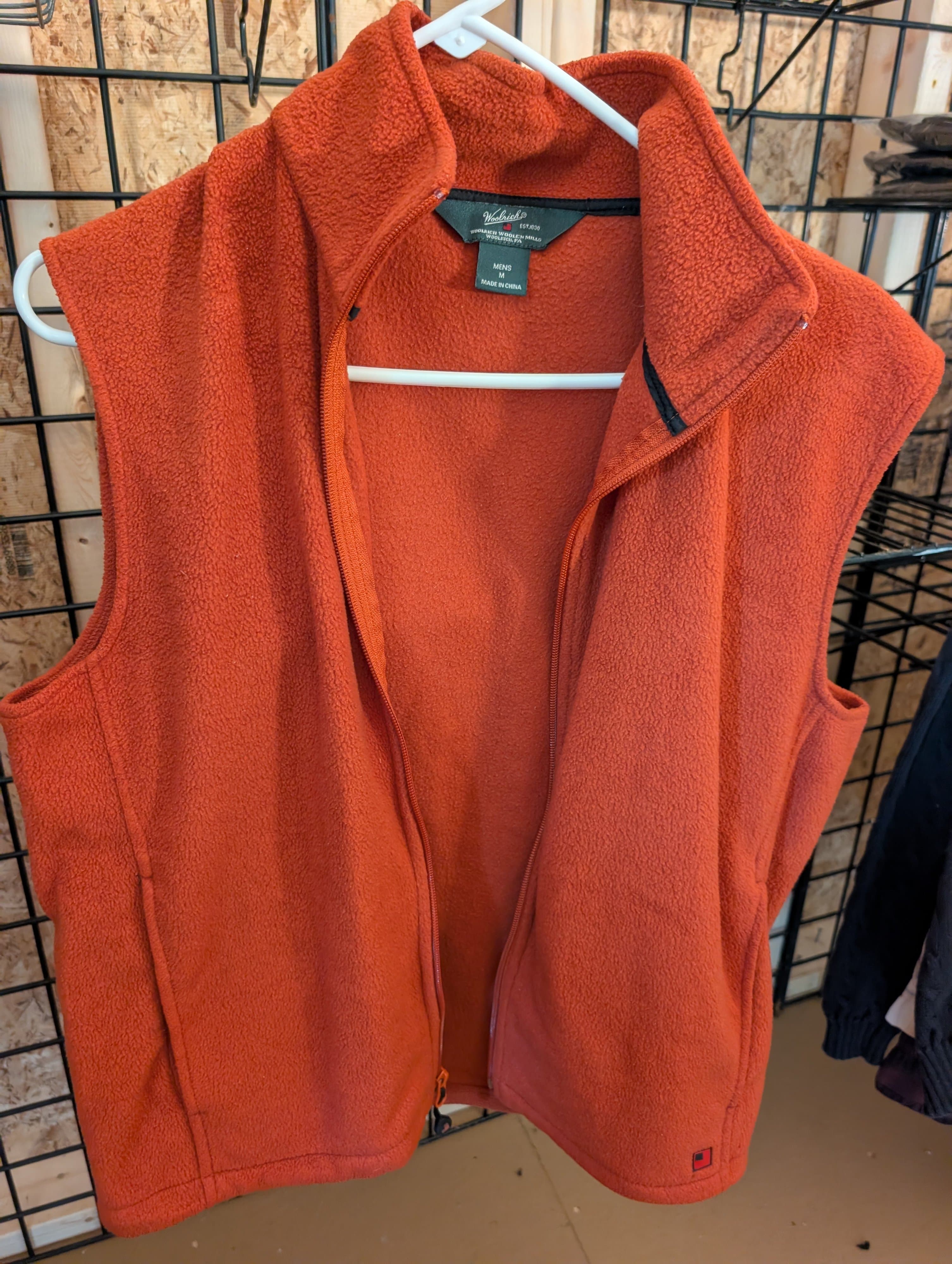 Woolrich Men's Fleece Vest Orange Size M - Thumbnail 2
